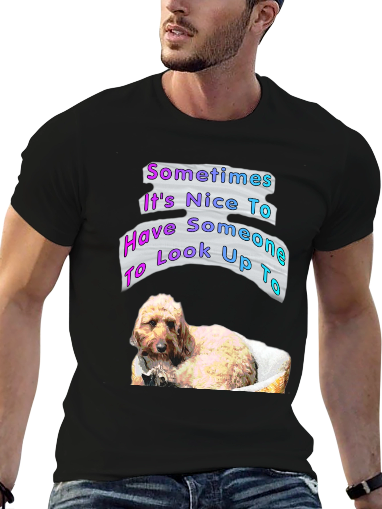 Dog Lover Graphic T-Shirt - Look Up To