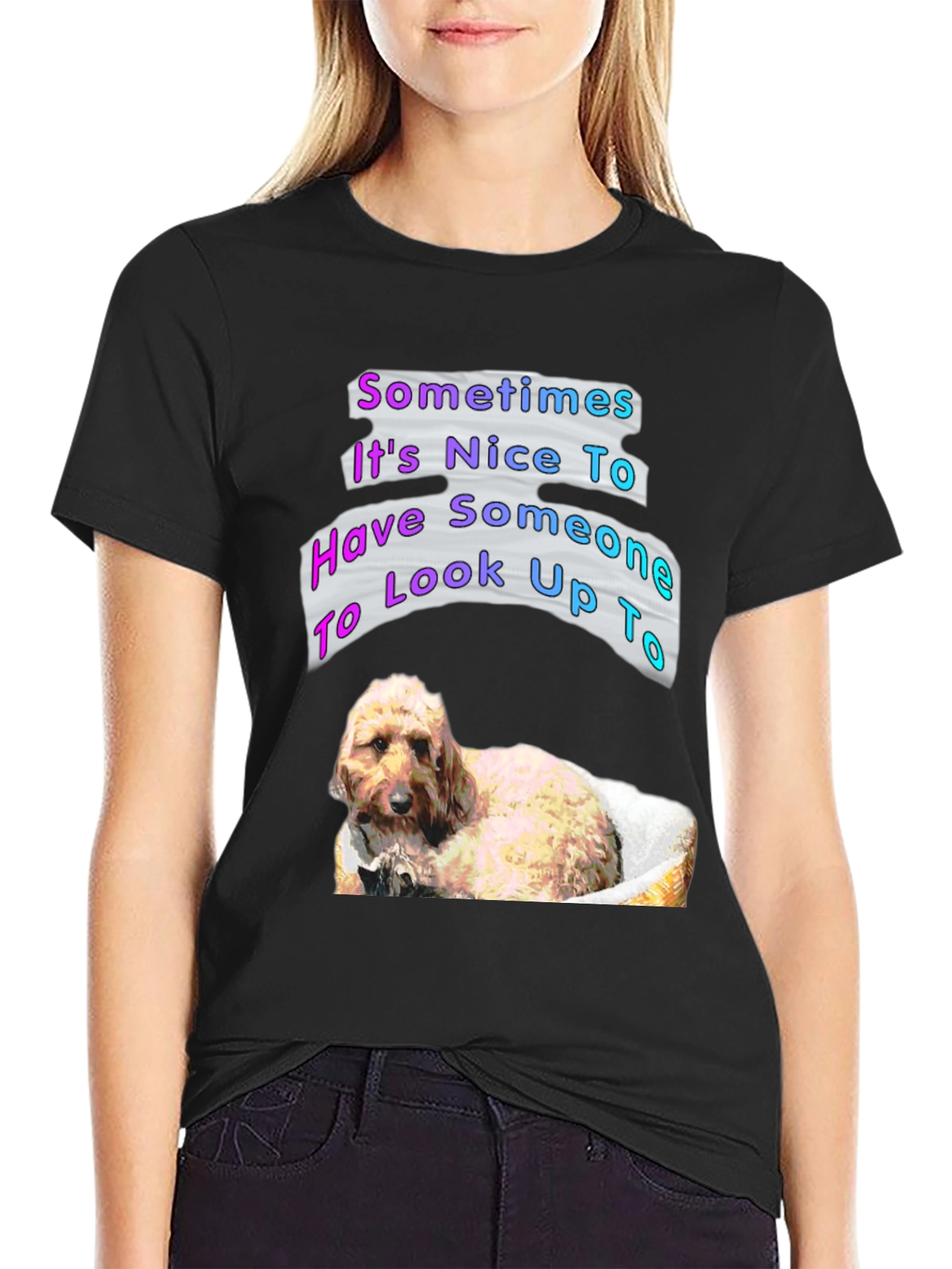 Dog Lover Graphic T-Shirt - Look Up To