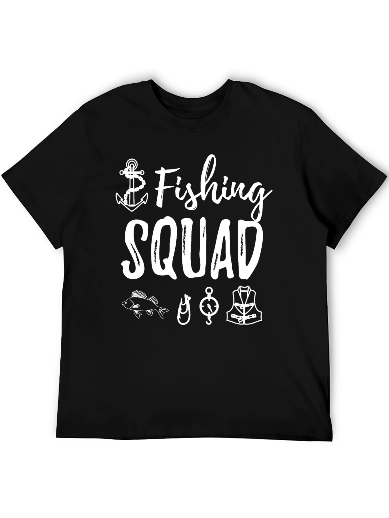 Fishing Squad Black Graphic T-Shirt