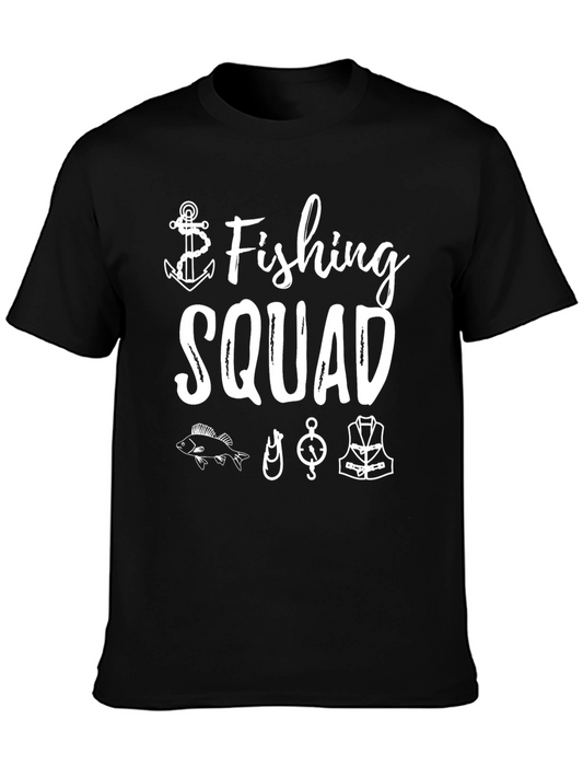 Fishing Squad Black Graphic T-Shirt