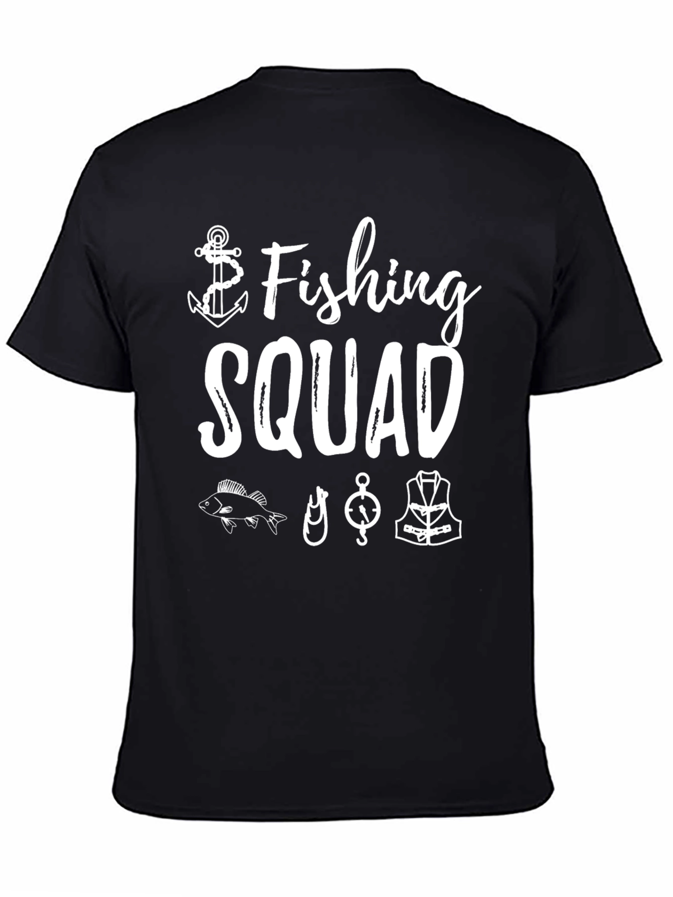 Fishing Squad Black Graphic T-Shirt