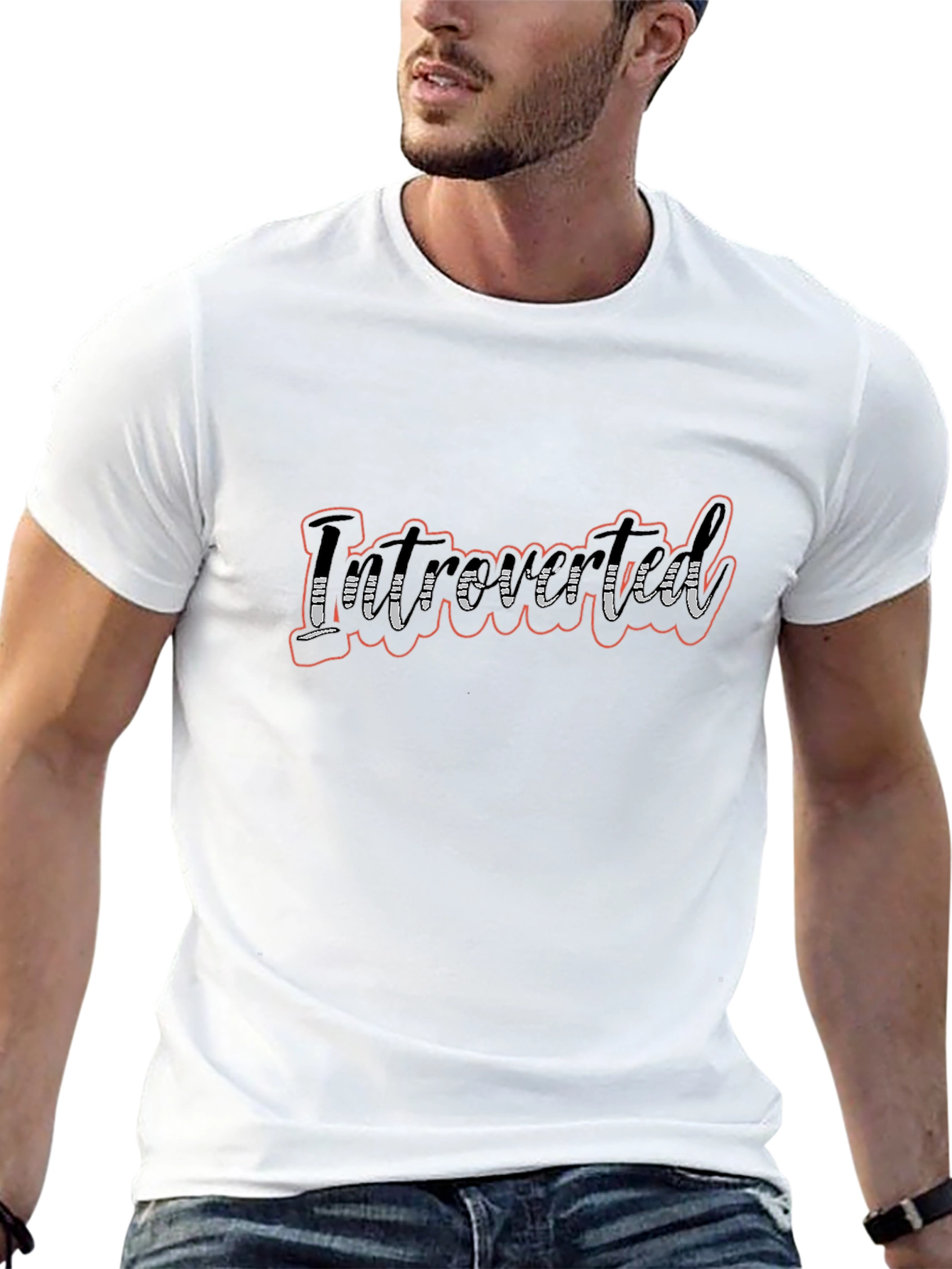 Introverted Black Graphic Tee