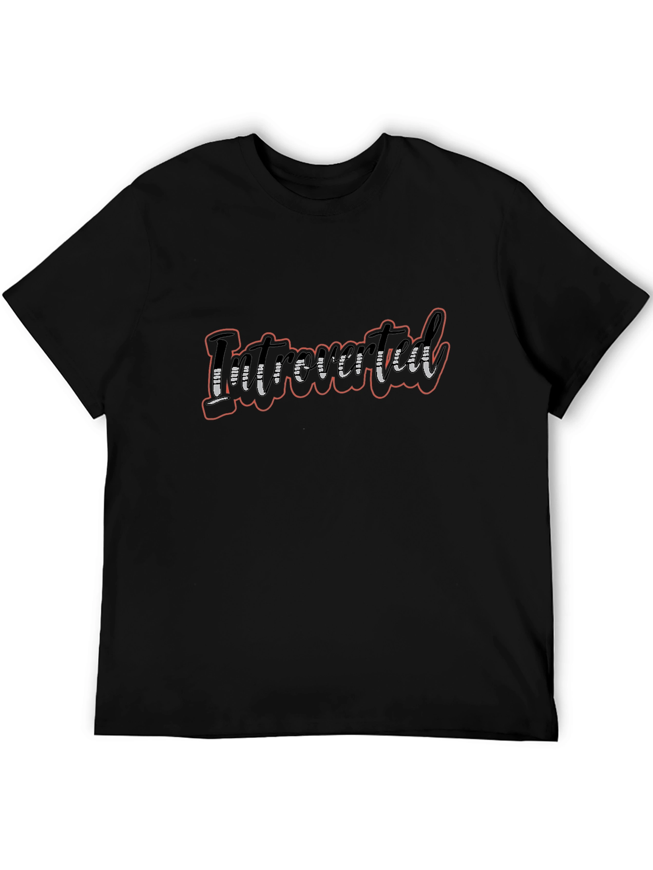 Introverted Black Graphic Tee