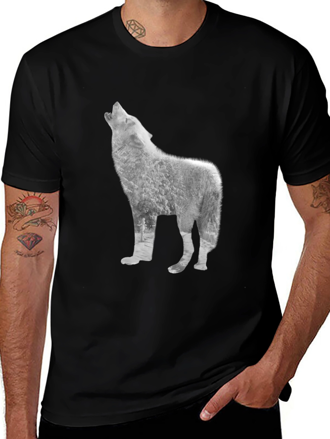 Wolf Graphic T-Shirt - Black