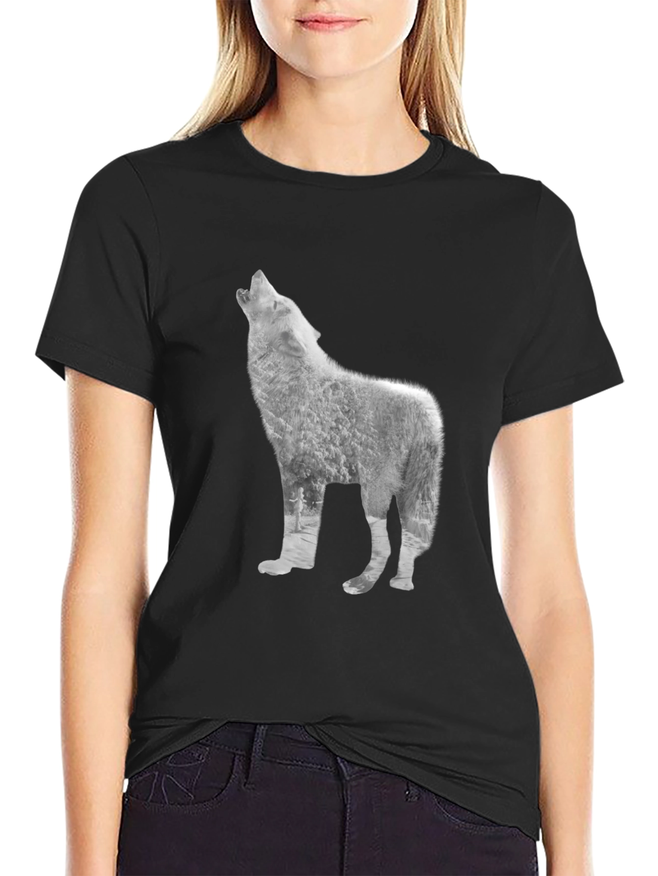 Wolf Graphic T-Shirt - Black