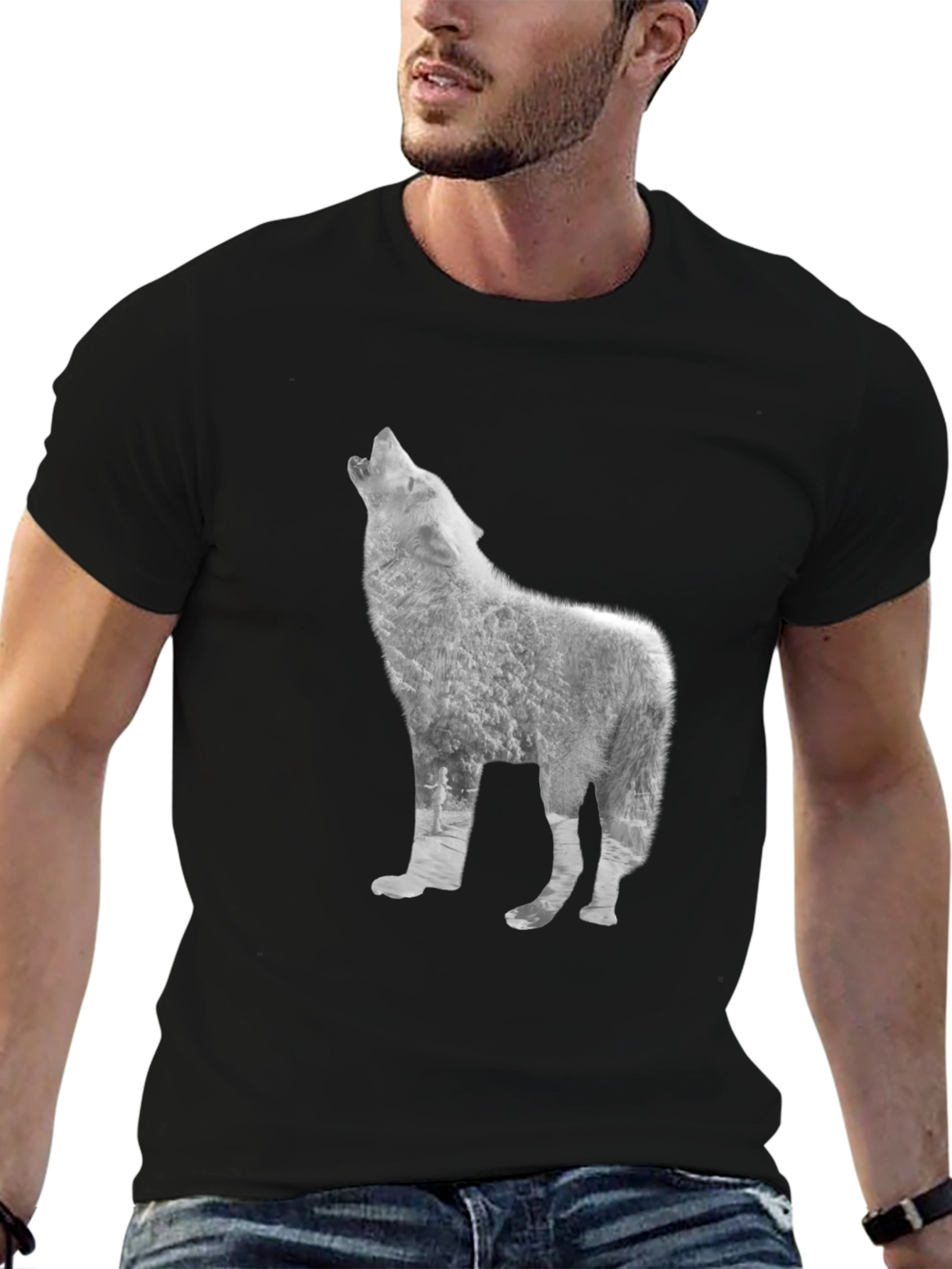 Wolf Graphic T-Shirt - Black
