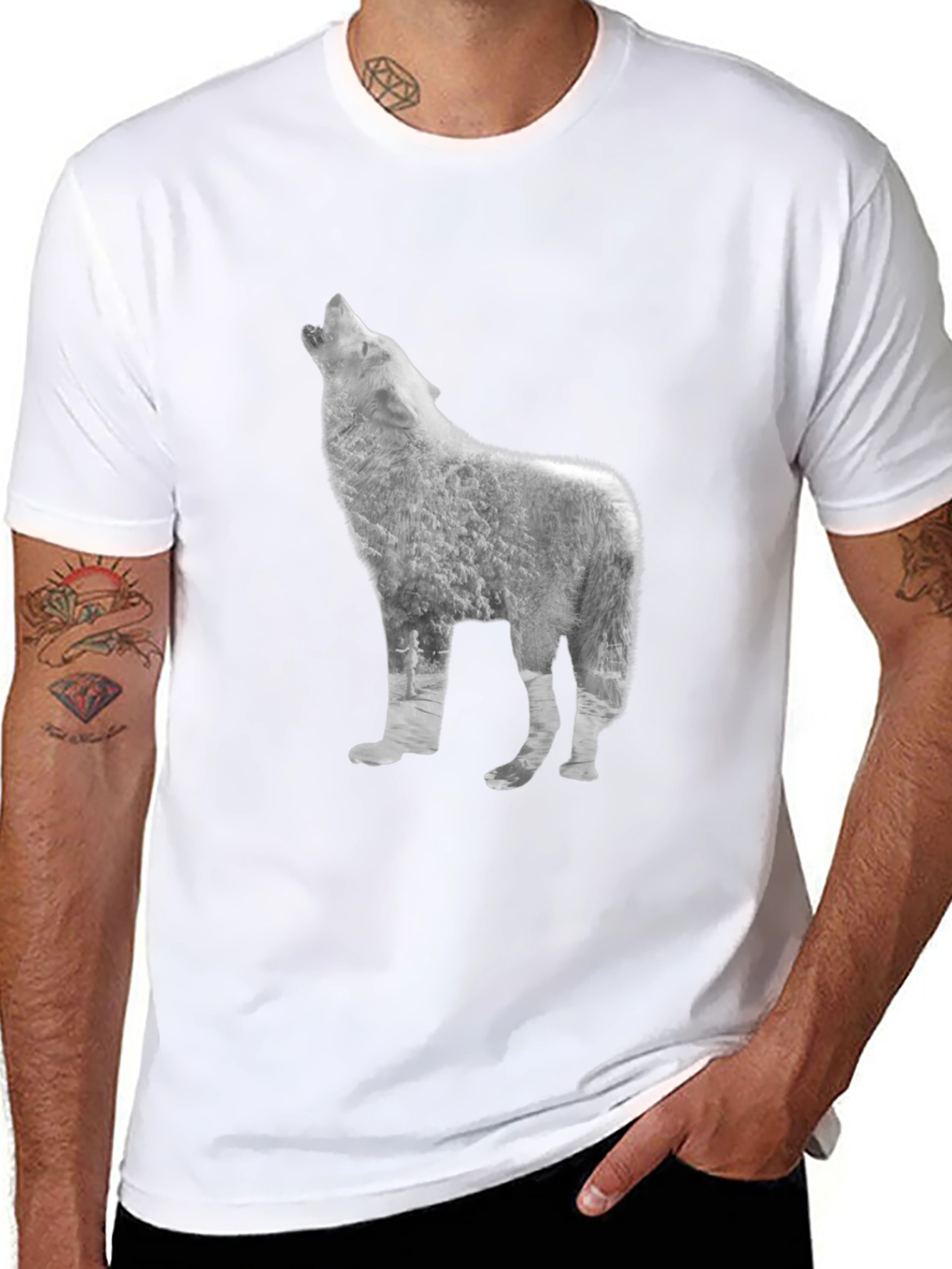 Wolf Graphic T-Shirt - Black