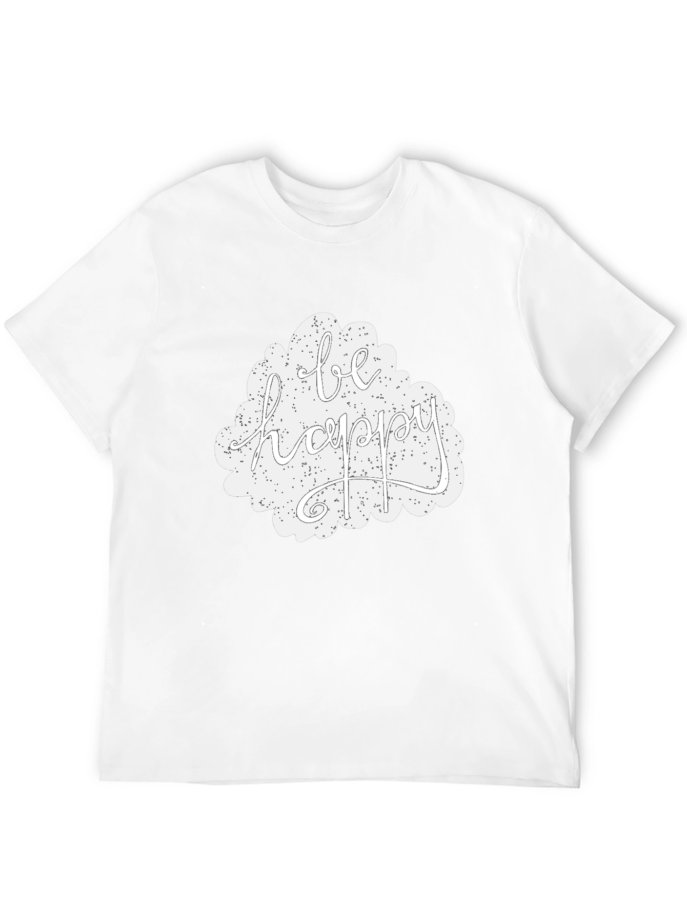 Be Happy Graphic Tee - Black Casual T-Shirt