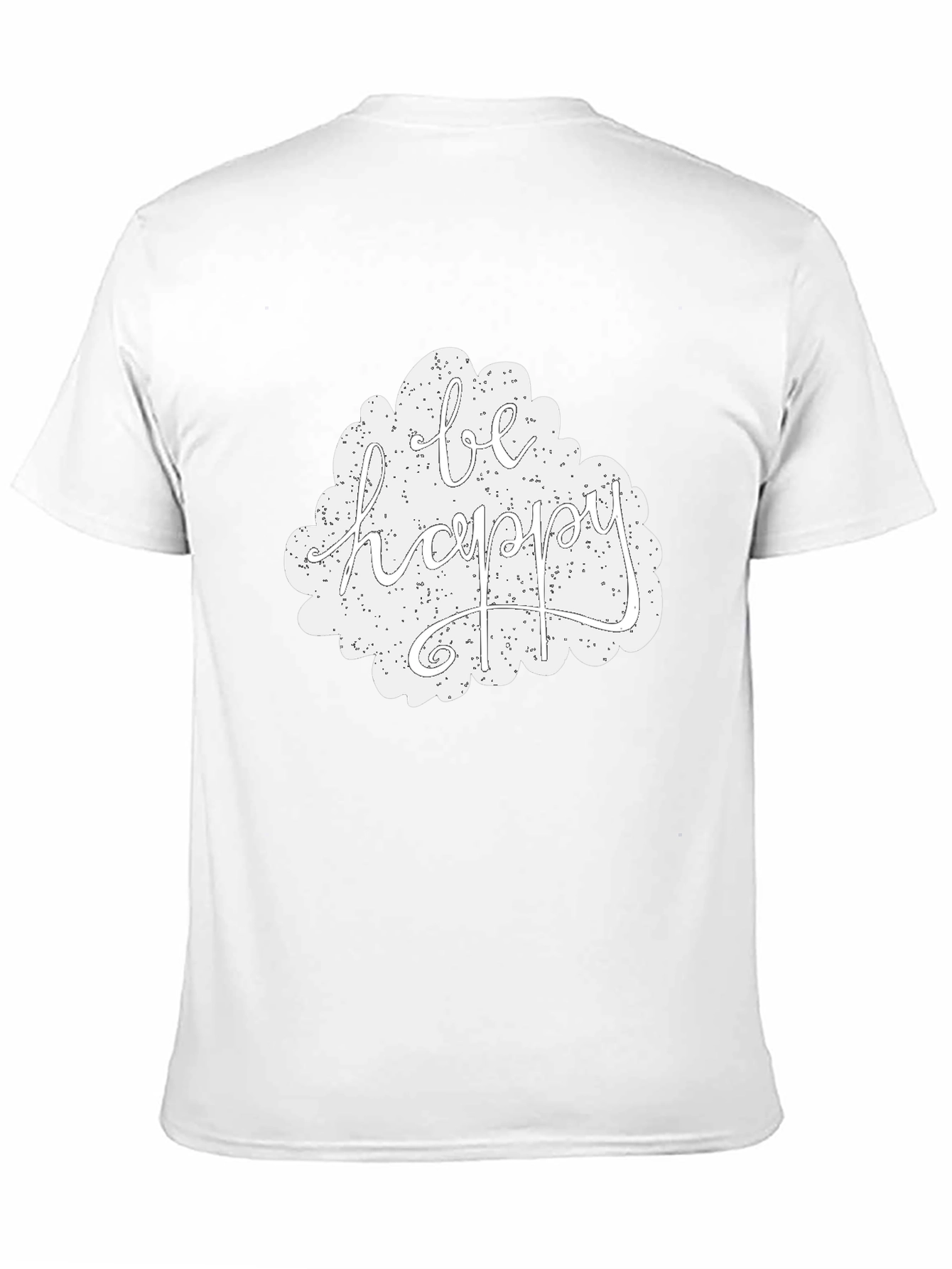 Be Happy Graphic Tee - Black Casual T-Shirt