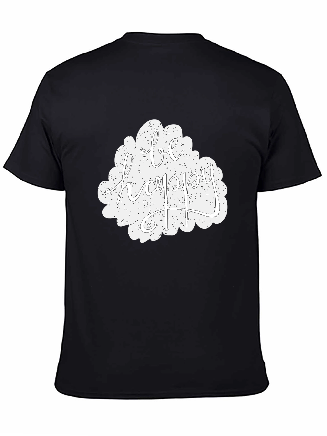 Be Happy Graphic Tee - Black Casual T-Shirt