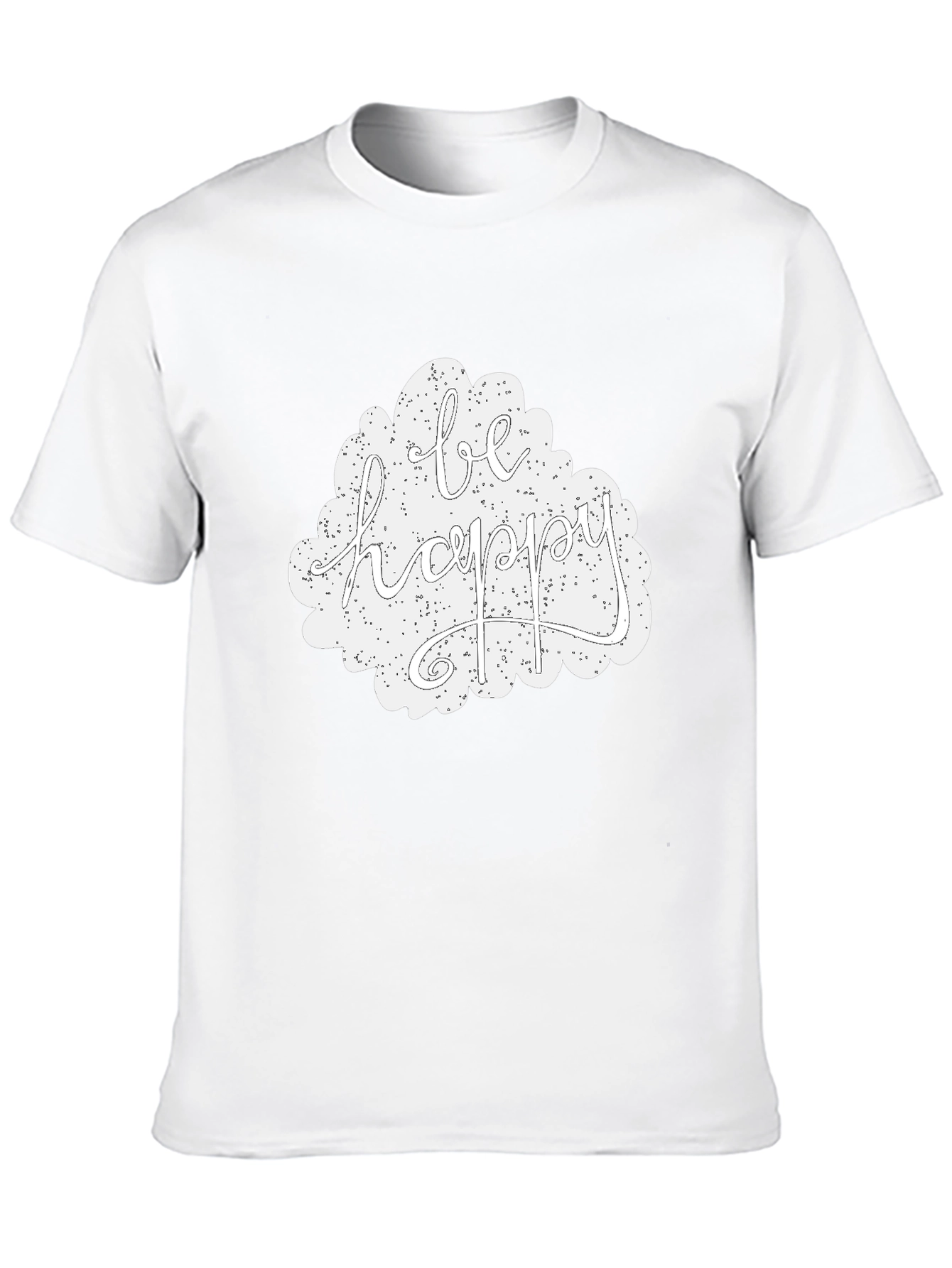 Be Happy Graphic Tee - Black Casual T-Shirt