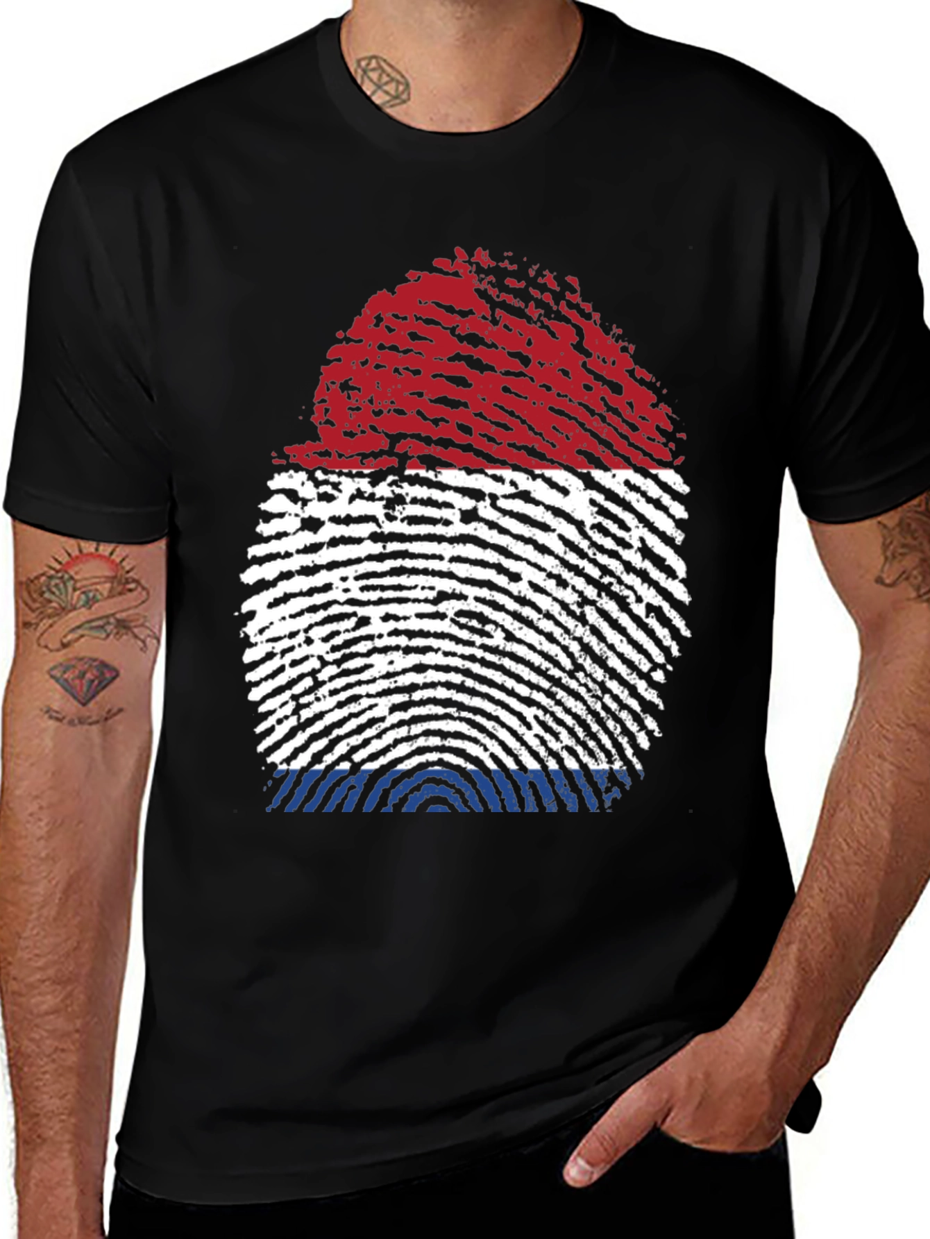 Netherlands Flag Fingerprint T-Shirt