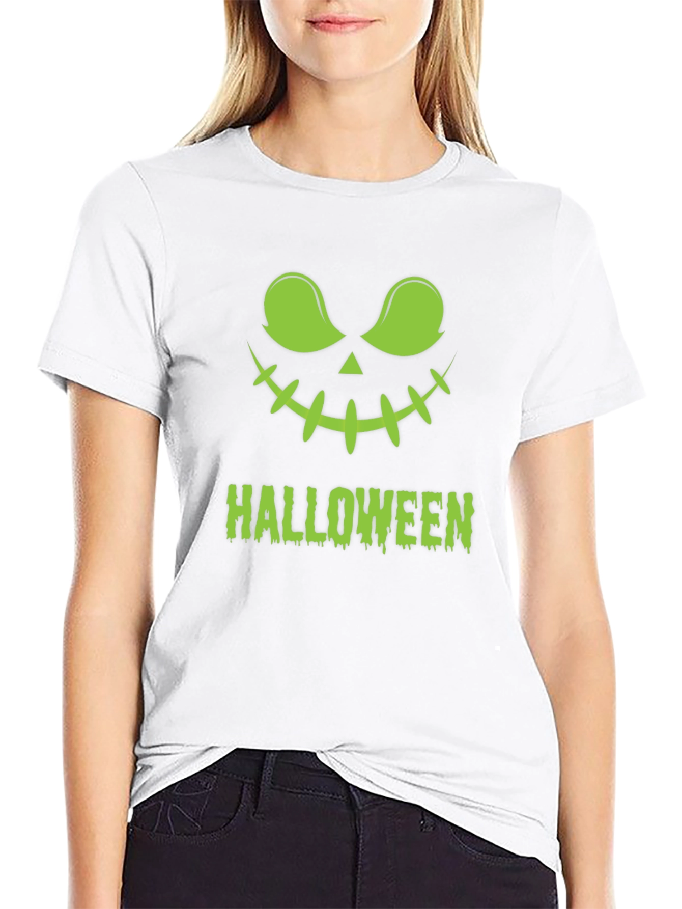 Halloween Jack-O-Lantern Graphic Tee - Black
