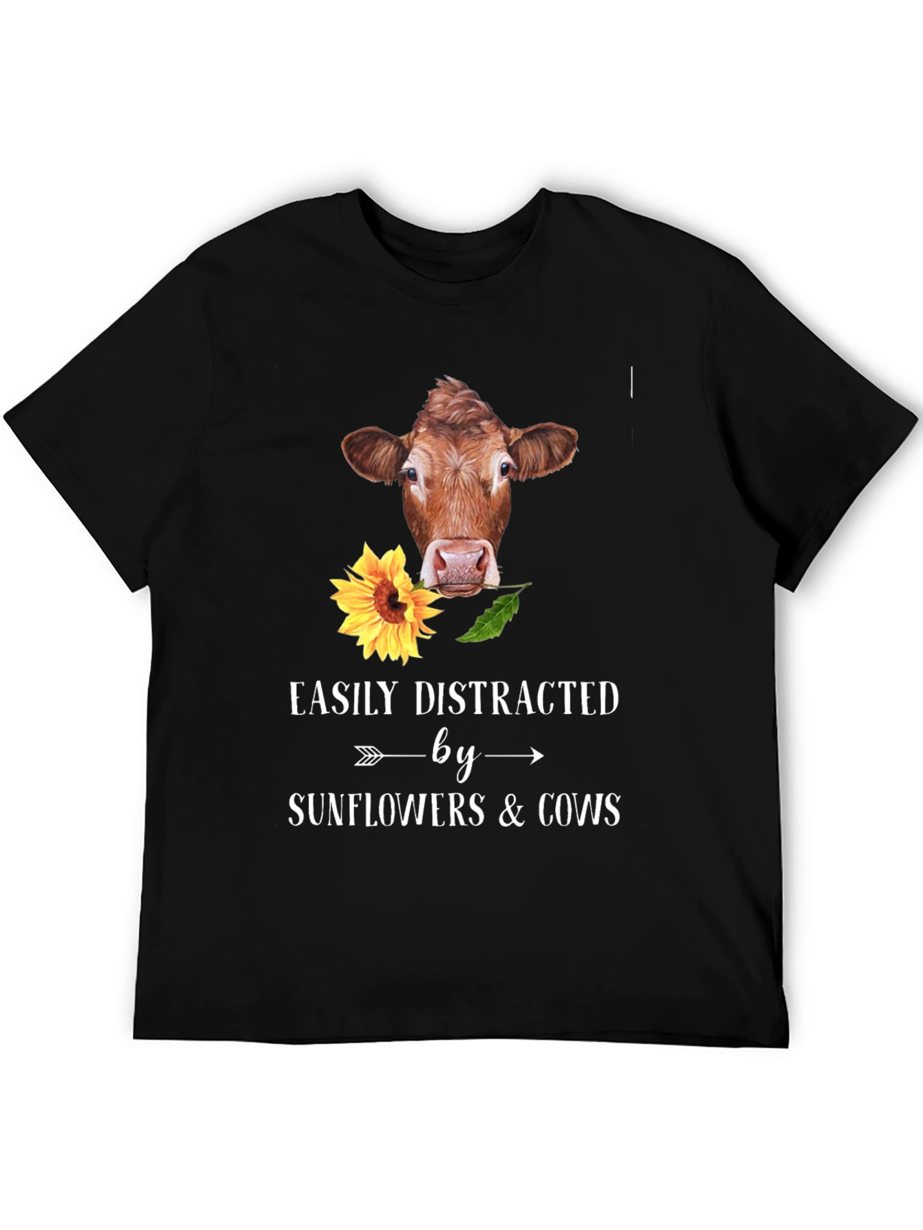 Easily Distracted By Cows & Sunflowers T-Shirt