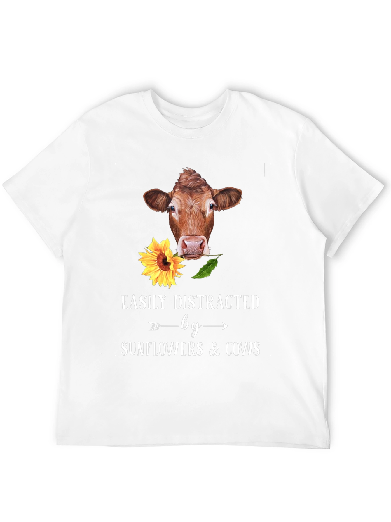 Easily Distracted By Cows & Sunflowers T-Shirt
