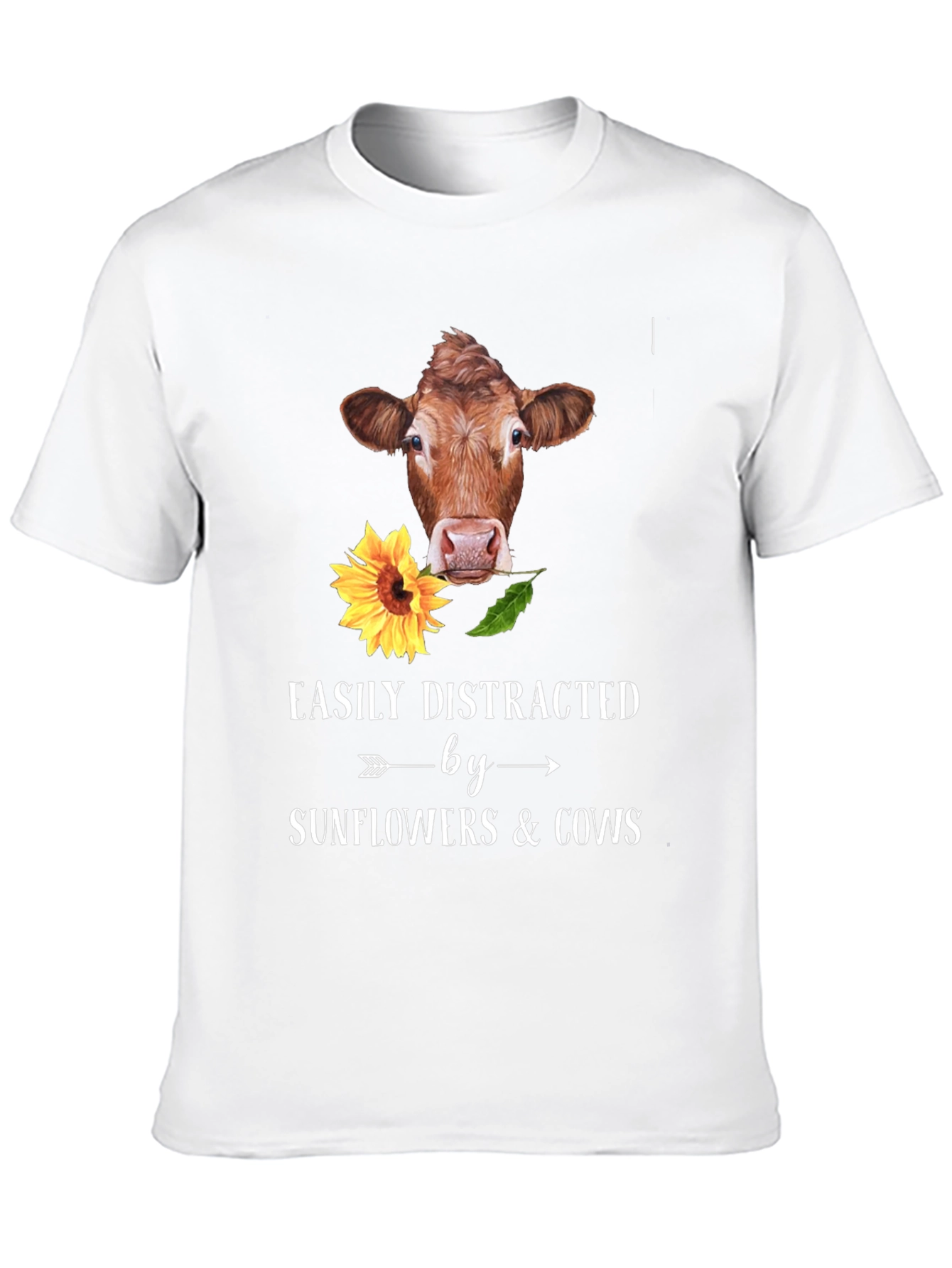 Easily Distracted By Cows & Sunflowers T-Shirt