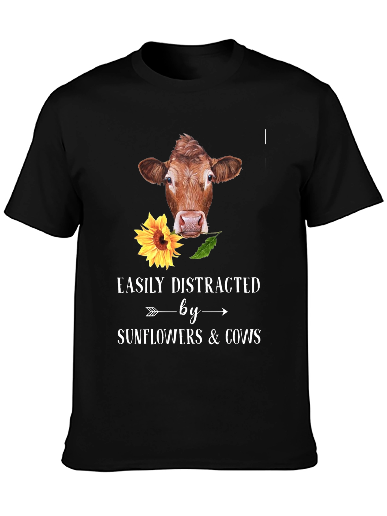 Easily Distracted By Cows & Sunflowers T-Shirt