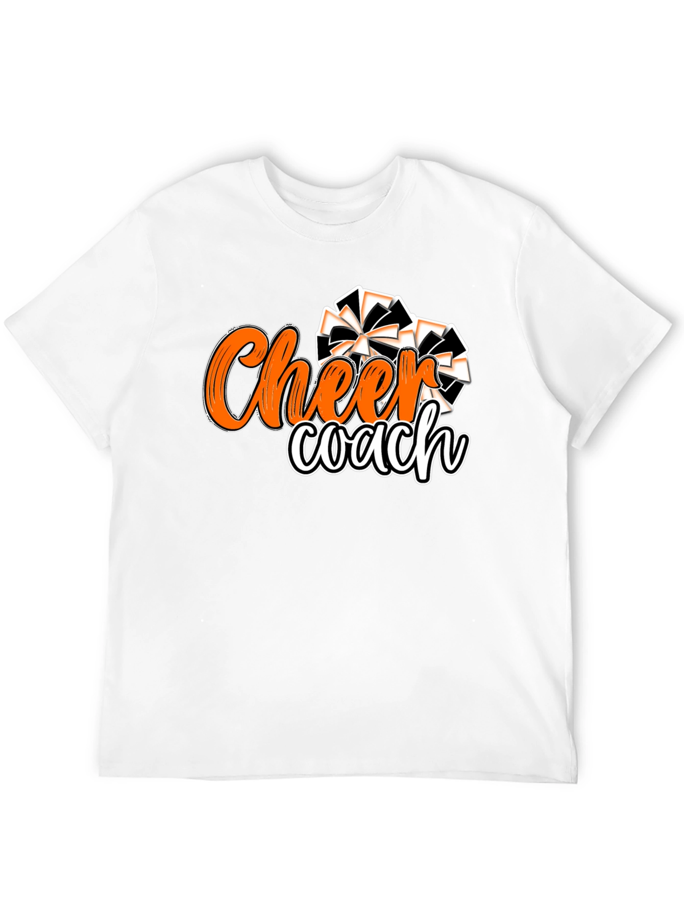 Cheer Coach T-Shirt Black Orange Spirit Wear