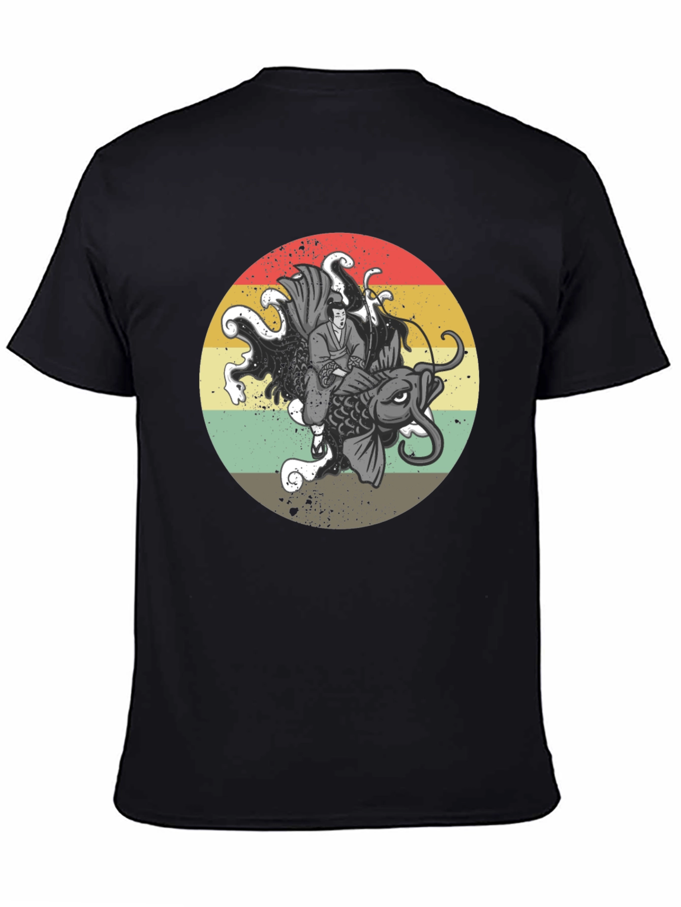 Koi Fish Samurai Graphic Tee - Retro Style T-Shirt