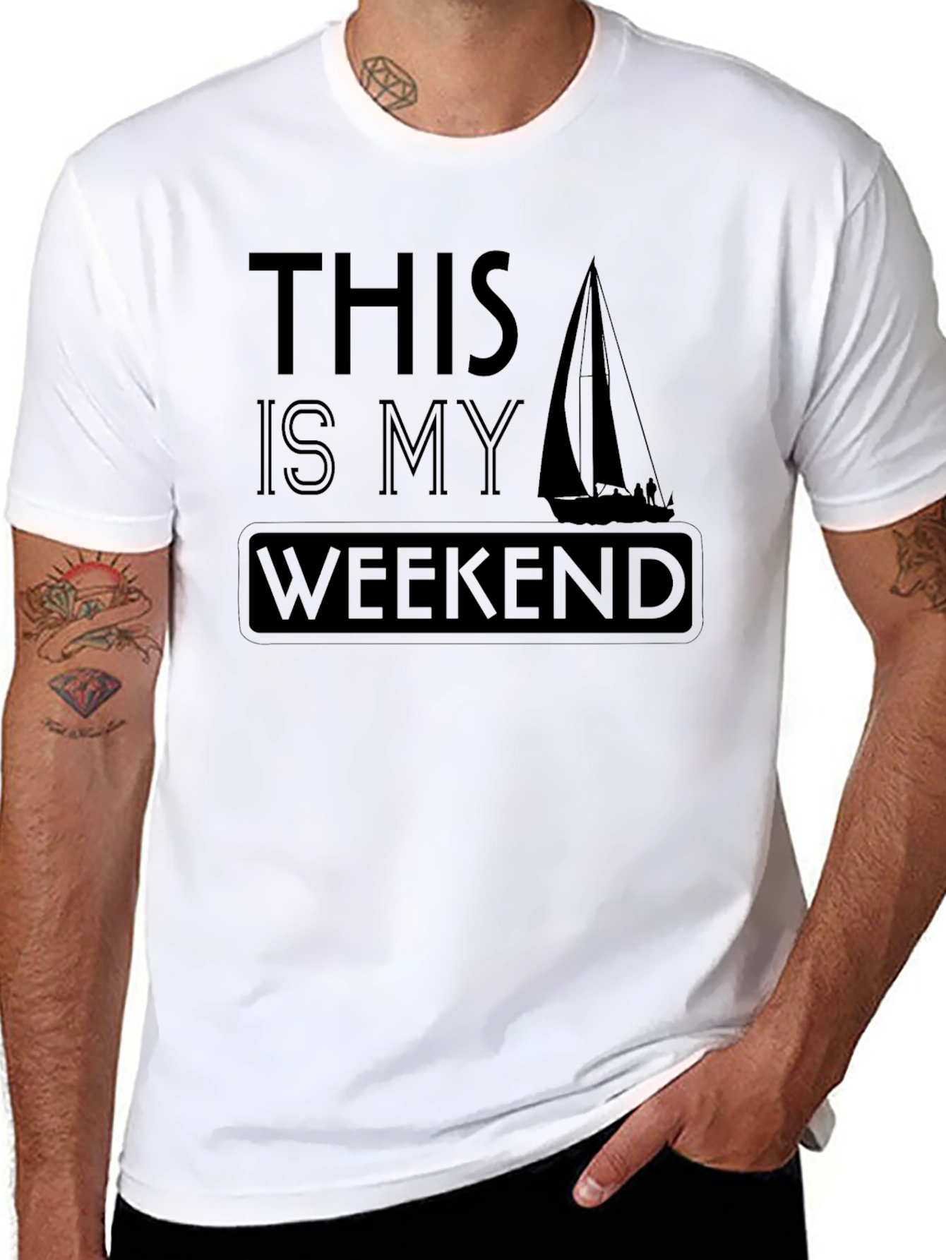 Sailing Weekend T-Shirt - Relaxed Black Tee