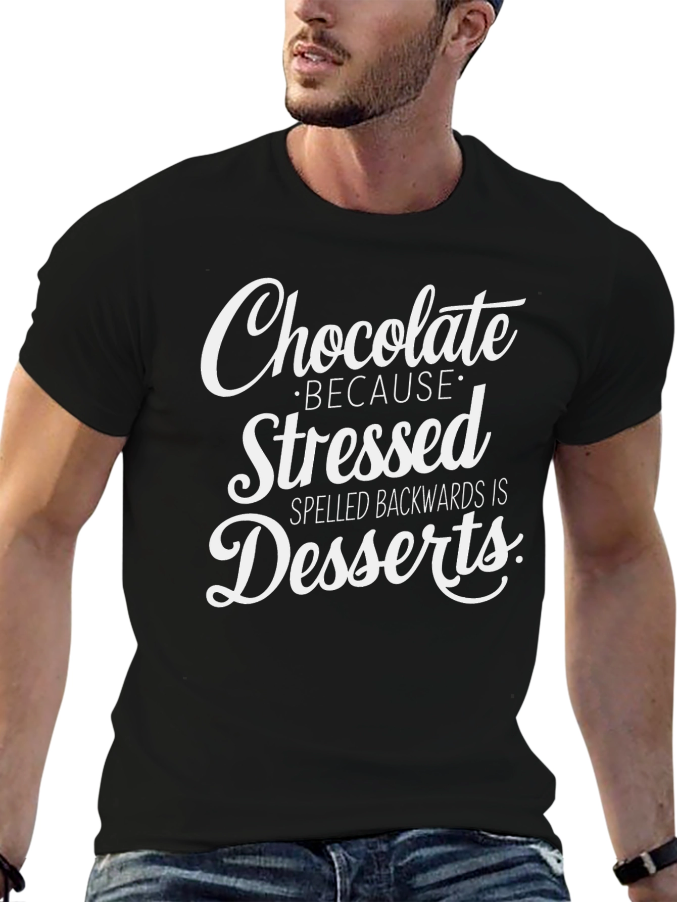 Chocolate Stressed Desserts Graphic Tee