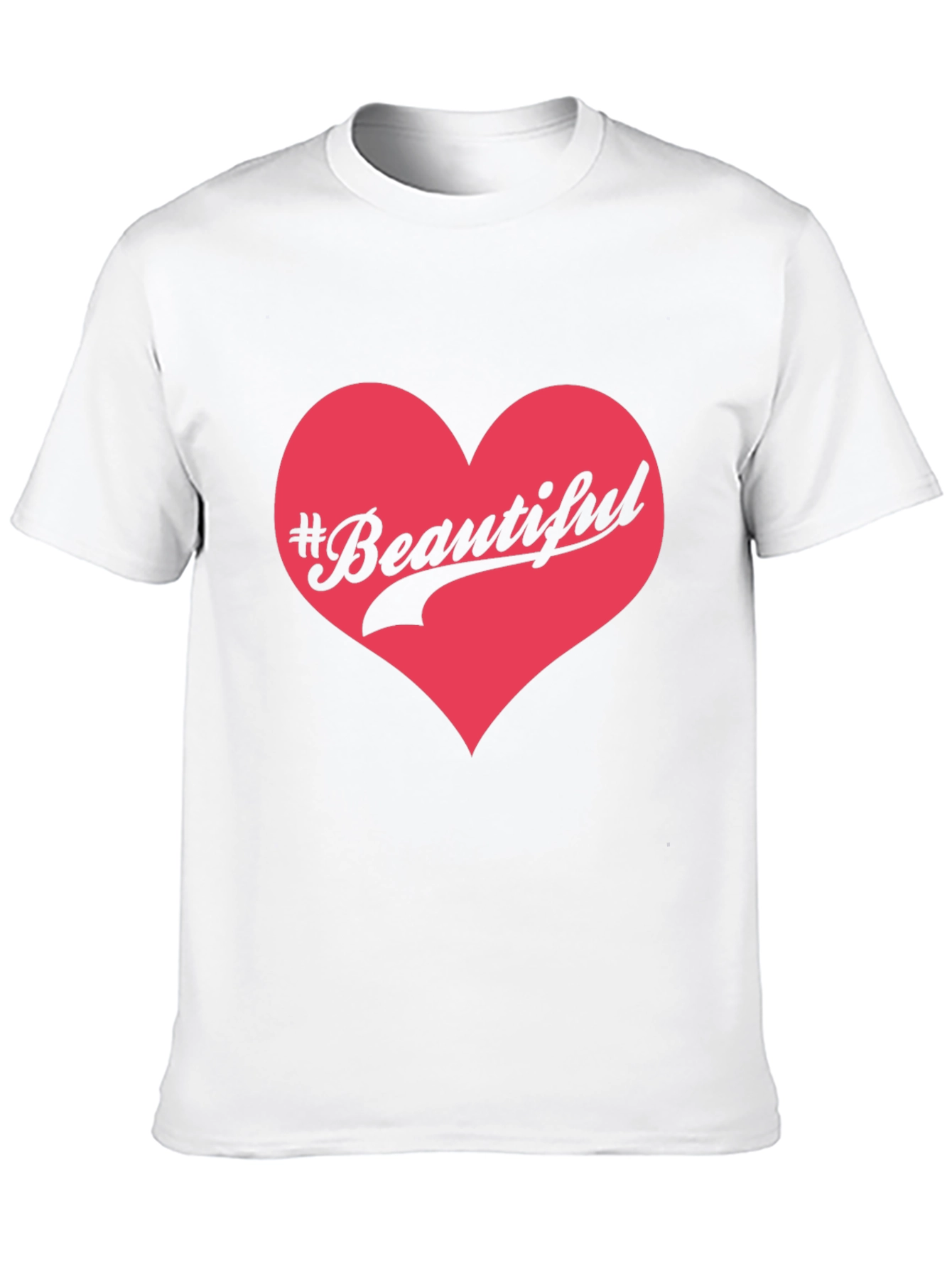 Beautiful Heart Graphic Mens Black T-Shirt