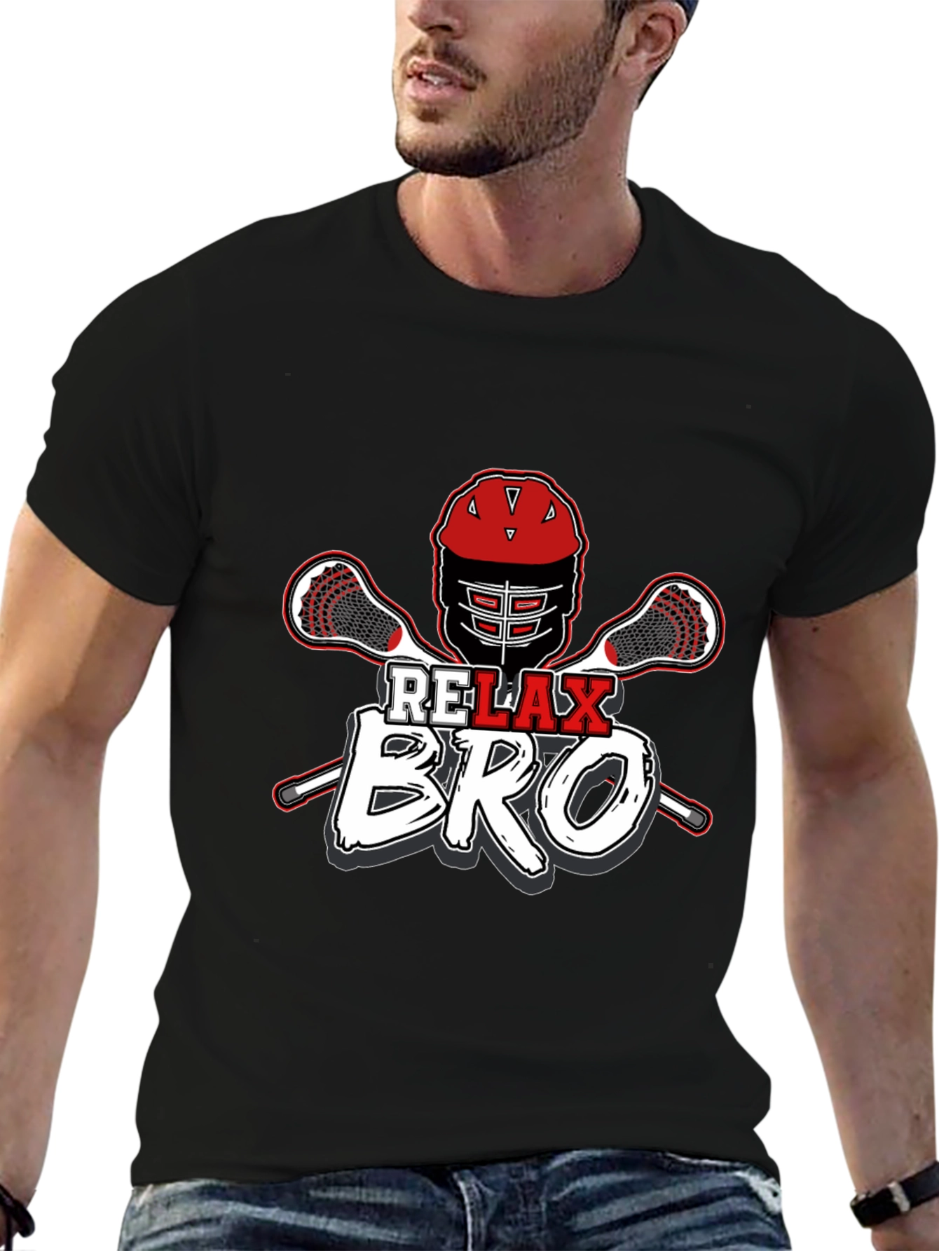 Relax Bro Lacrosse T-Shirt - Black