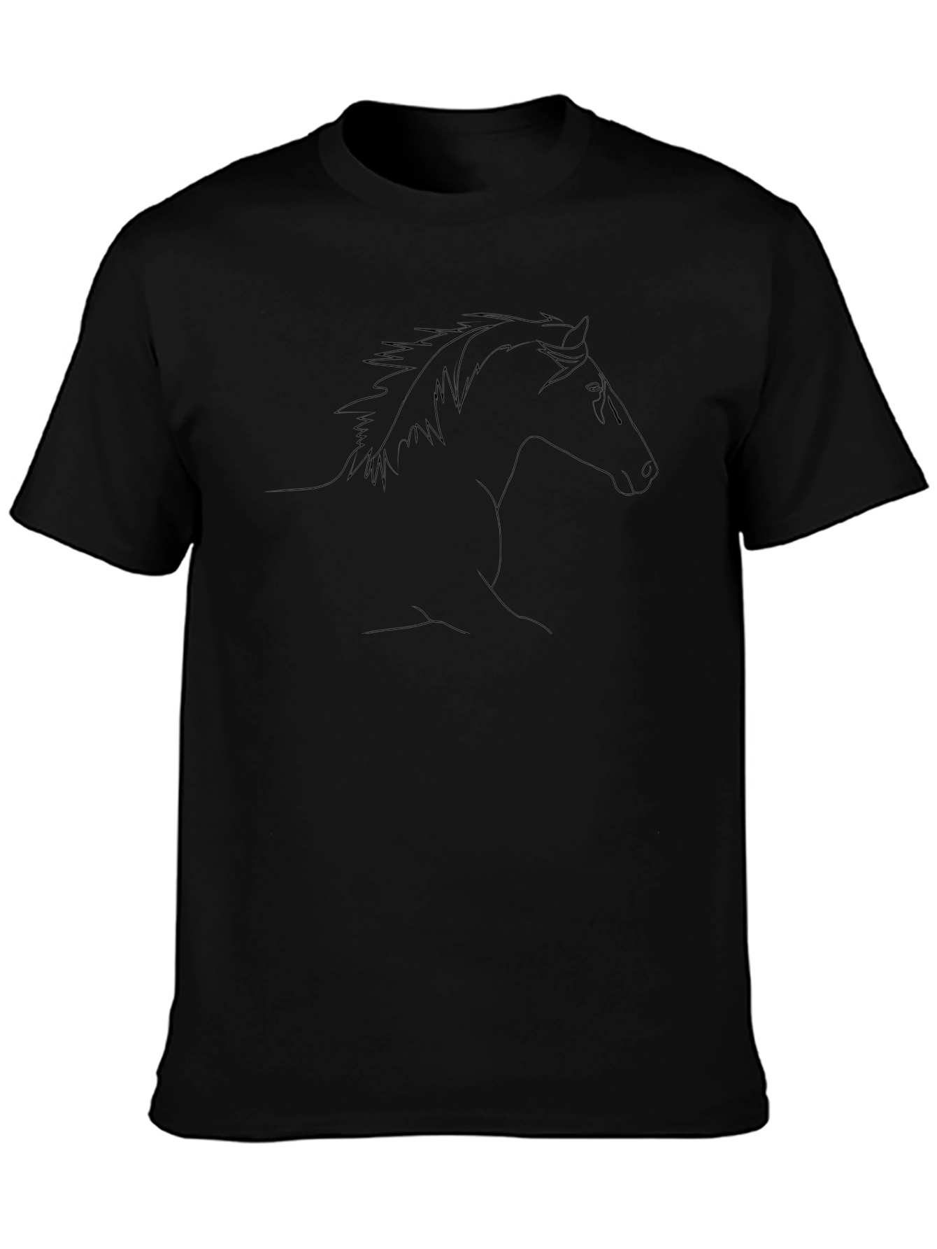 Black Horse Outline Graphic Tee - Mens