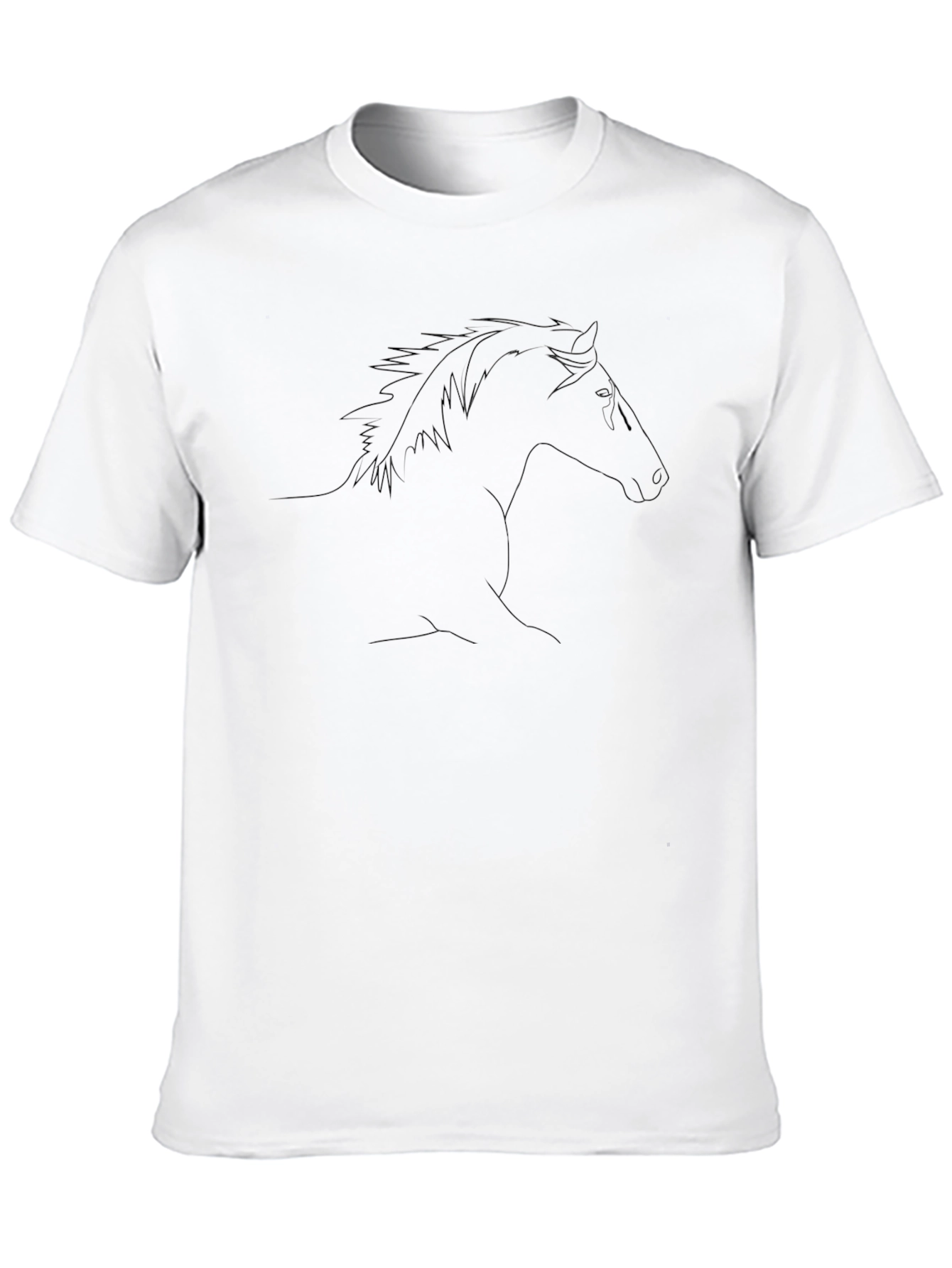 Black Horse Outline Graphic Tee - Mens