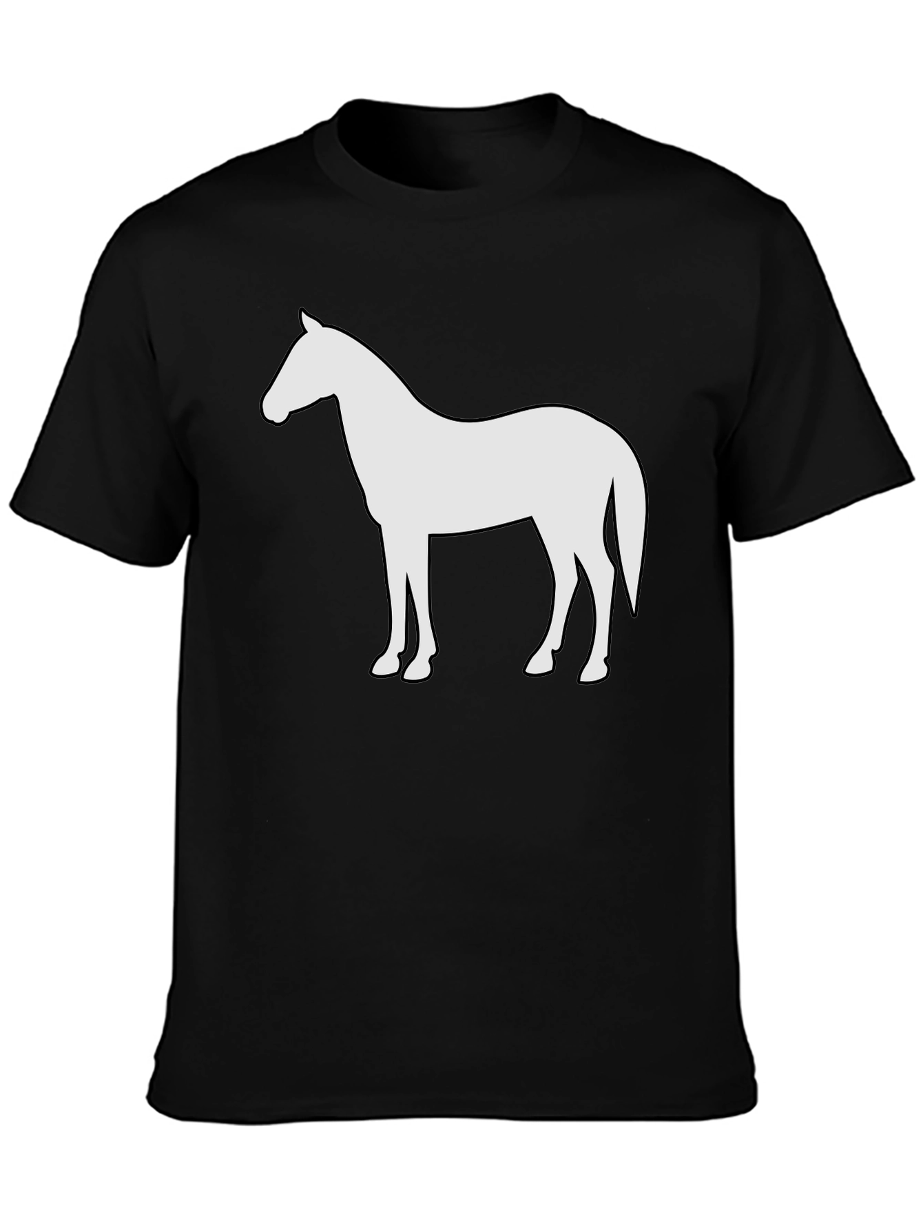 Horse Silhouette Graphic Tee - Black