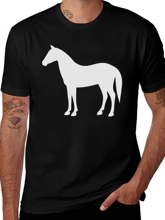 Horse Silhouette Graphic Tee - Black