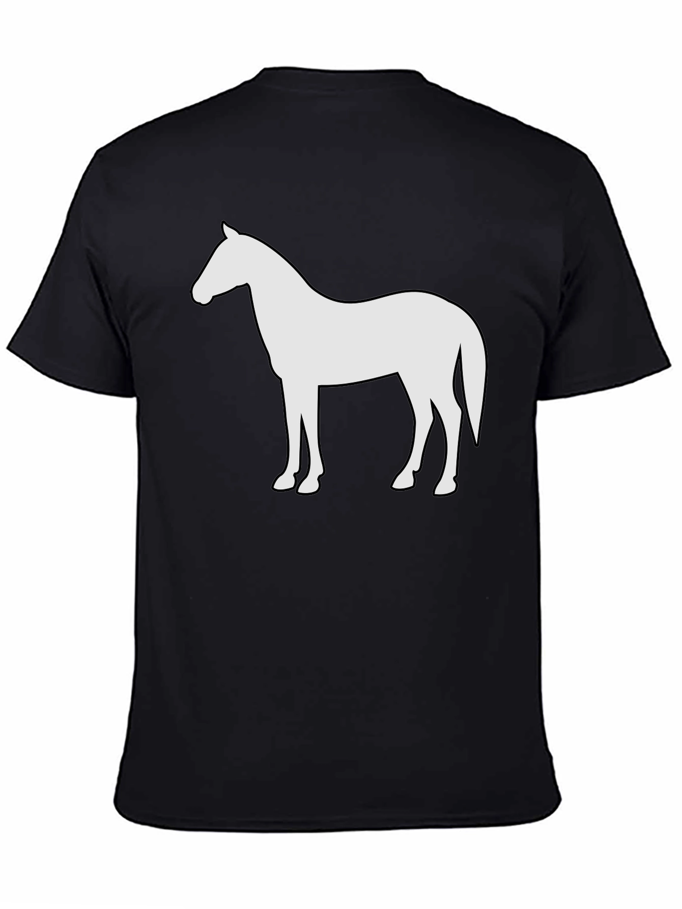 Horse Silhouette Graphic Tee - Black