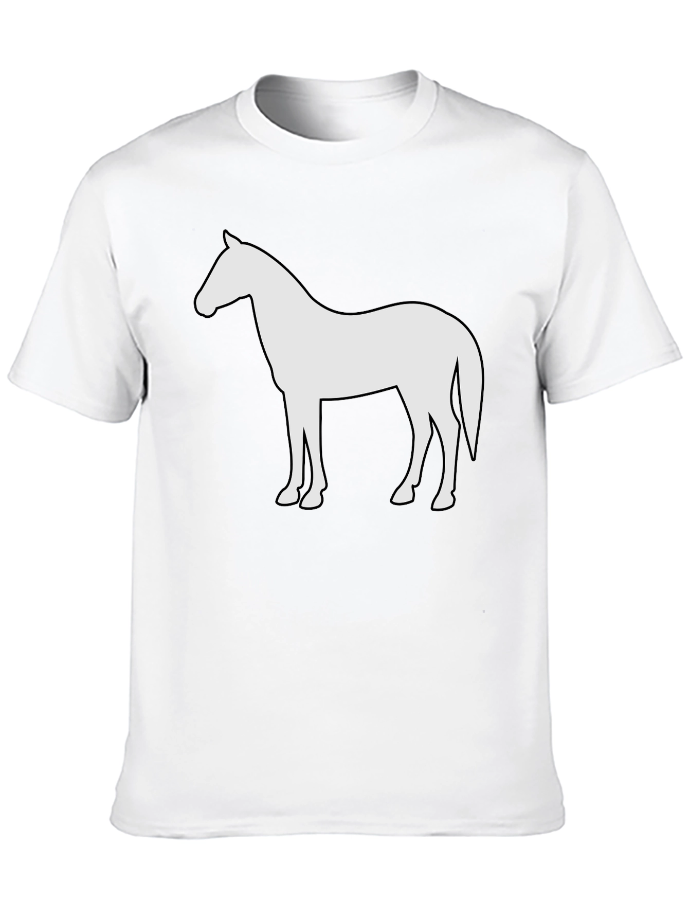 Horse Silhouette Graphic Tee - Black