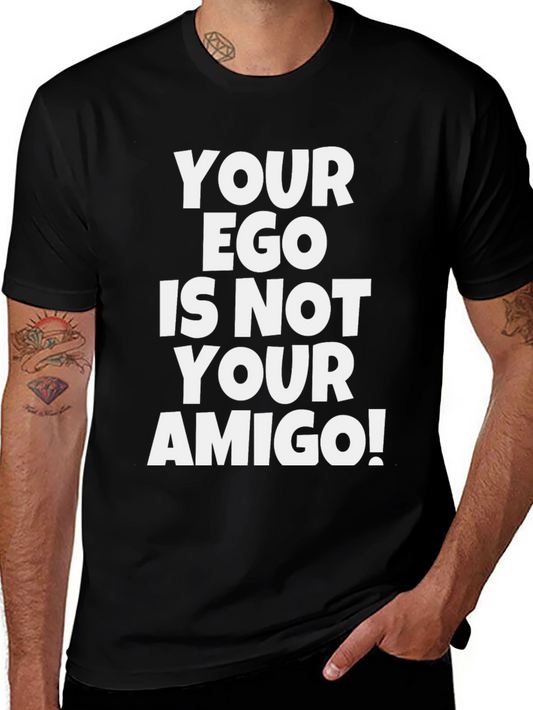Funny Ego Amigo Graphic Tee - Black Cotton T-Shirt