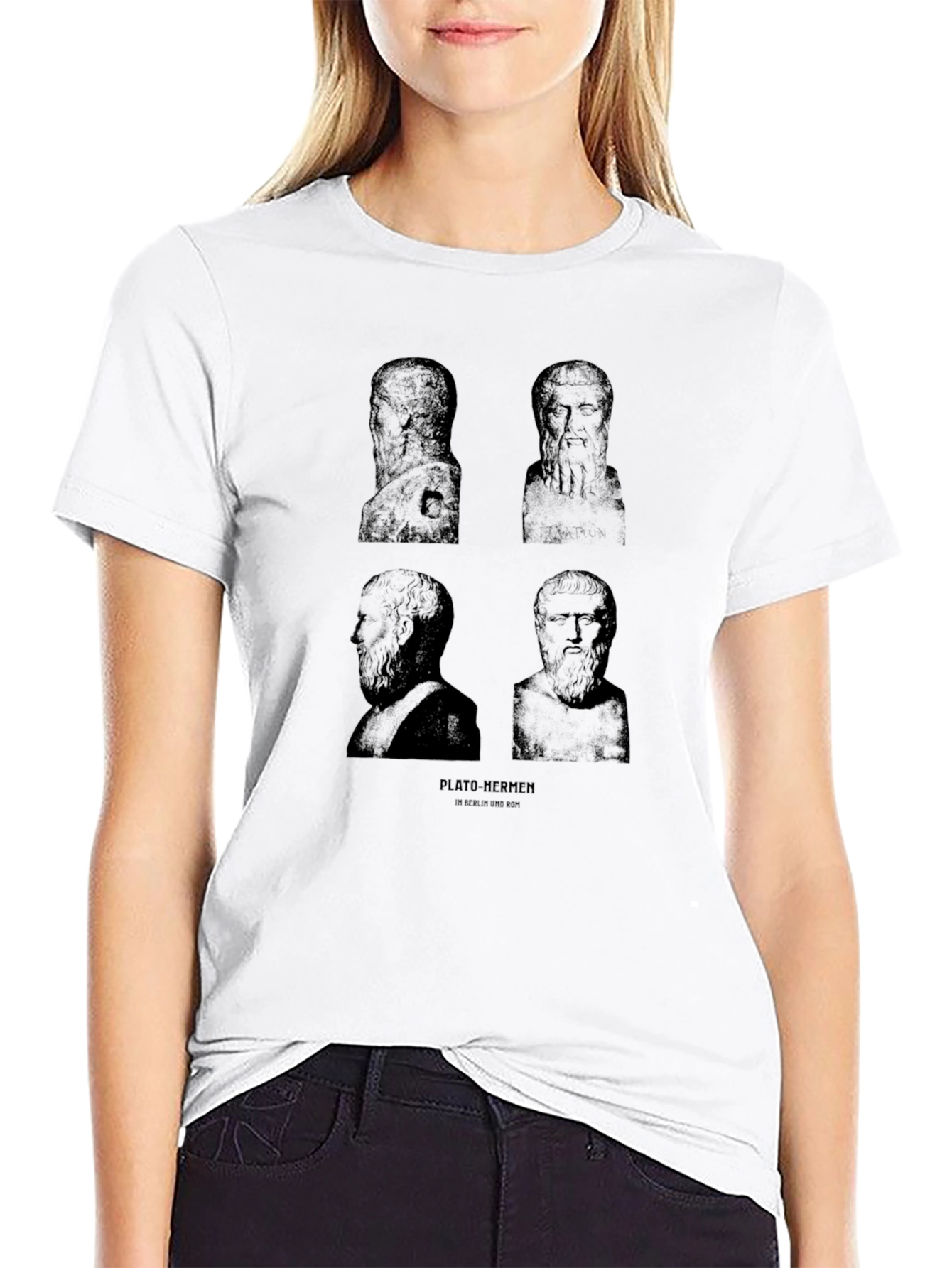 Philosopher Bust Graphic Print T-Shirt