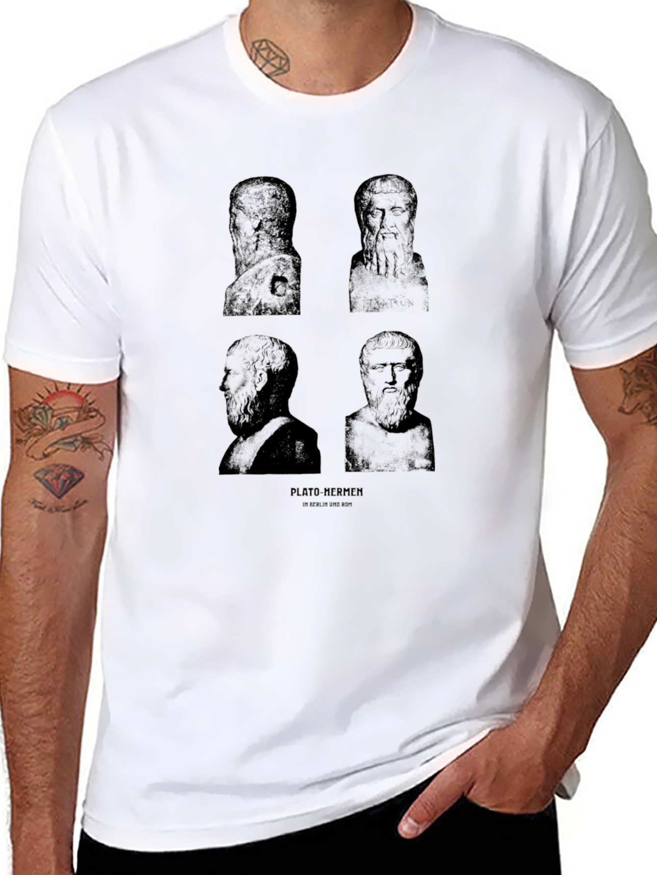 Philosopher Bust Graphic Print T-Shirt