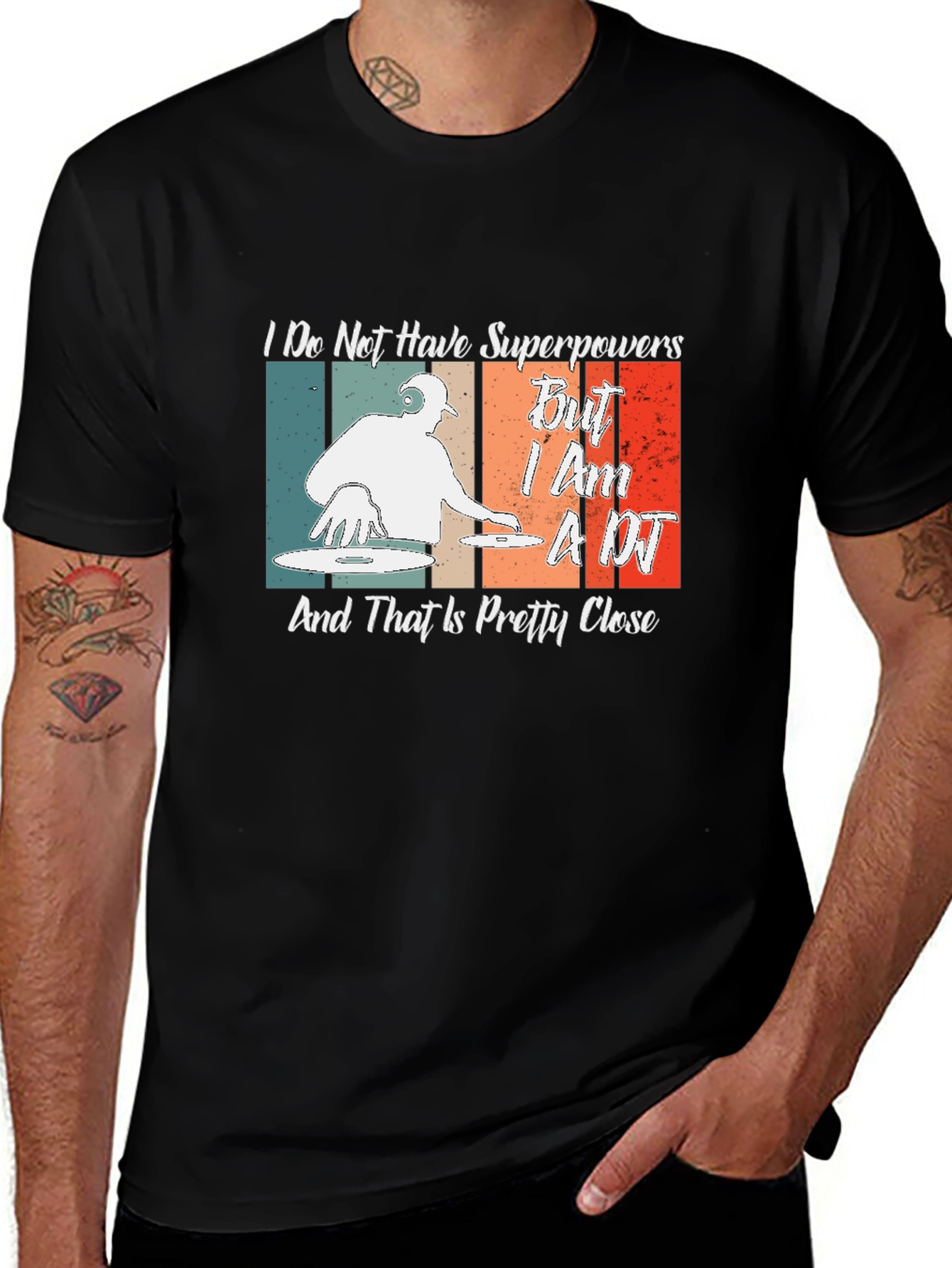 DJ Superpowers T-Shirt - Retro Music Lover Gift