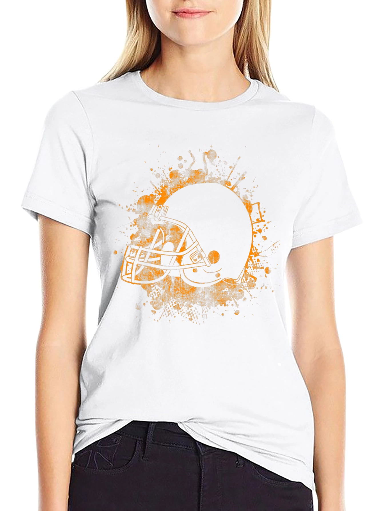 Football Helmet Graphic Tee - Black