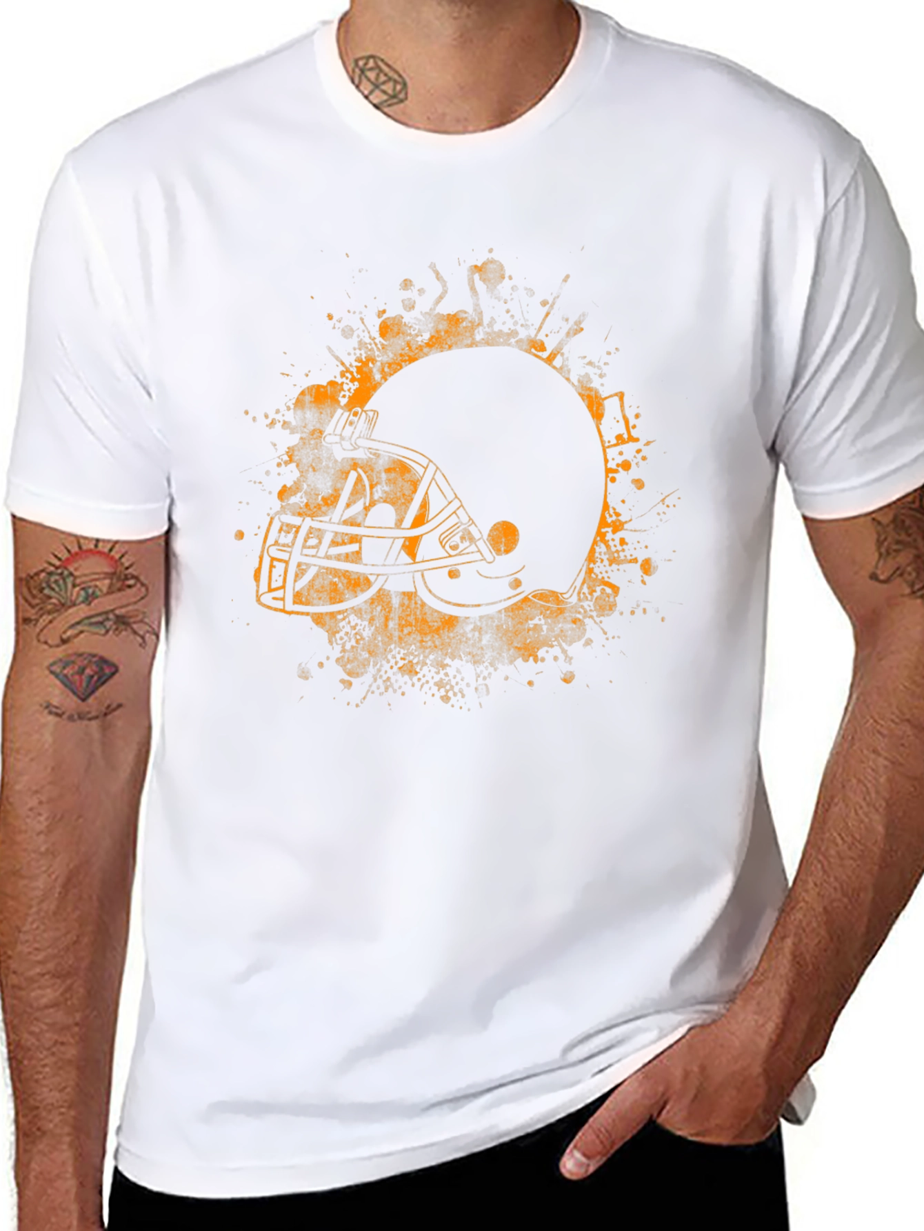 Football Helmet Graphic Tee - Black