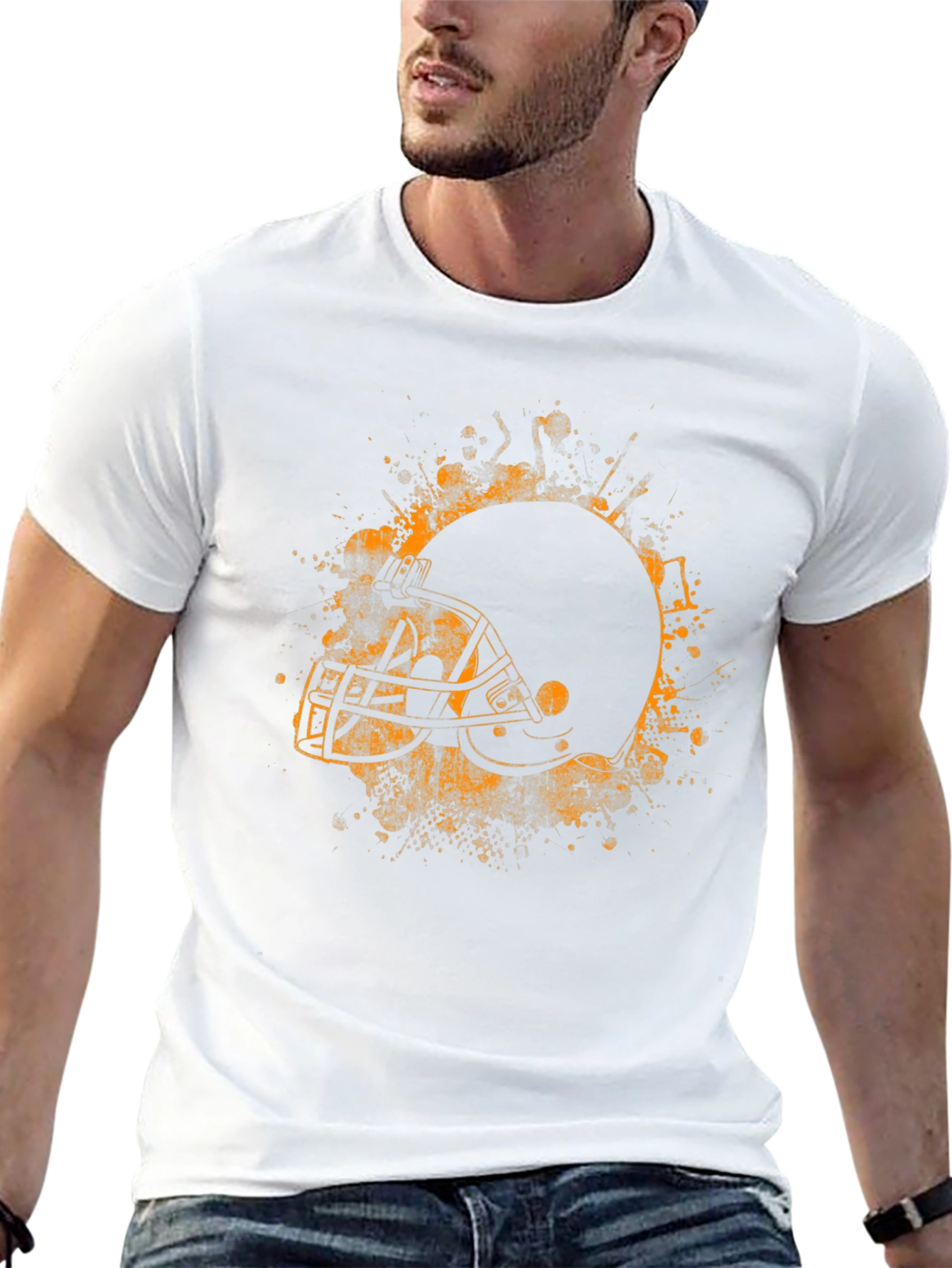 Football Helmet Graphic Tee - Black