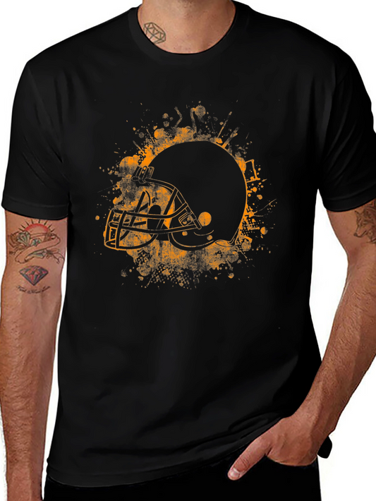 Football Helmet Graphic Tee - Black