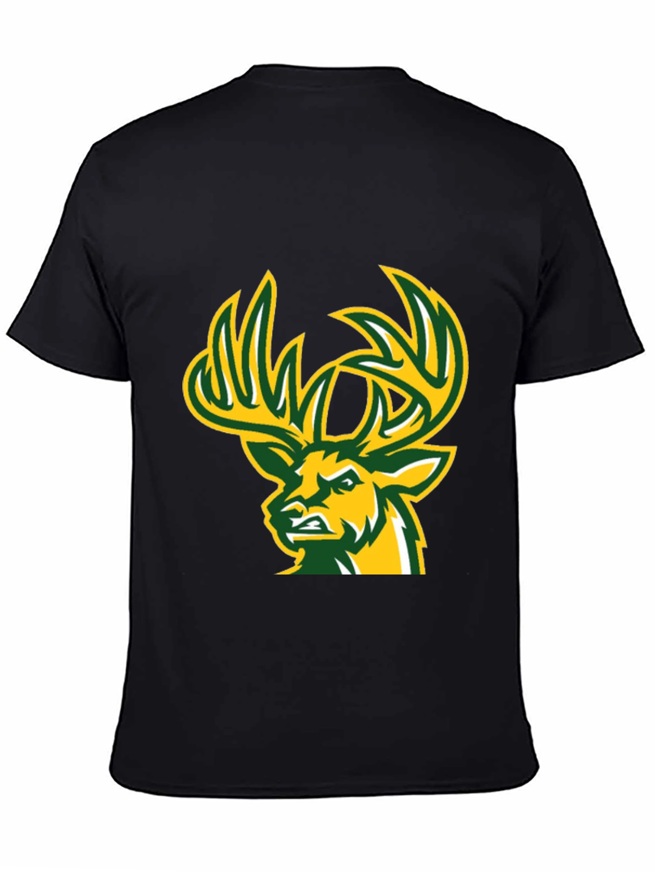 Deer Graphic T-Shirt - Black Cotton Tee