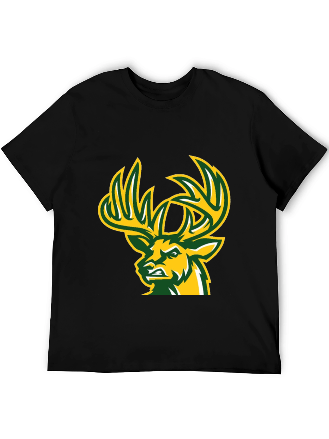 Deer Graphic T-Shirt - Black Cotton Tee