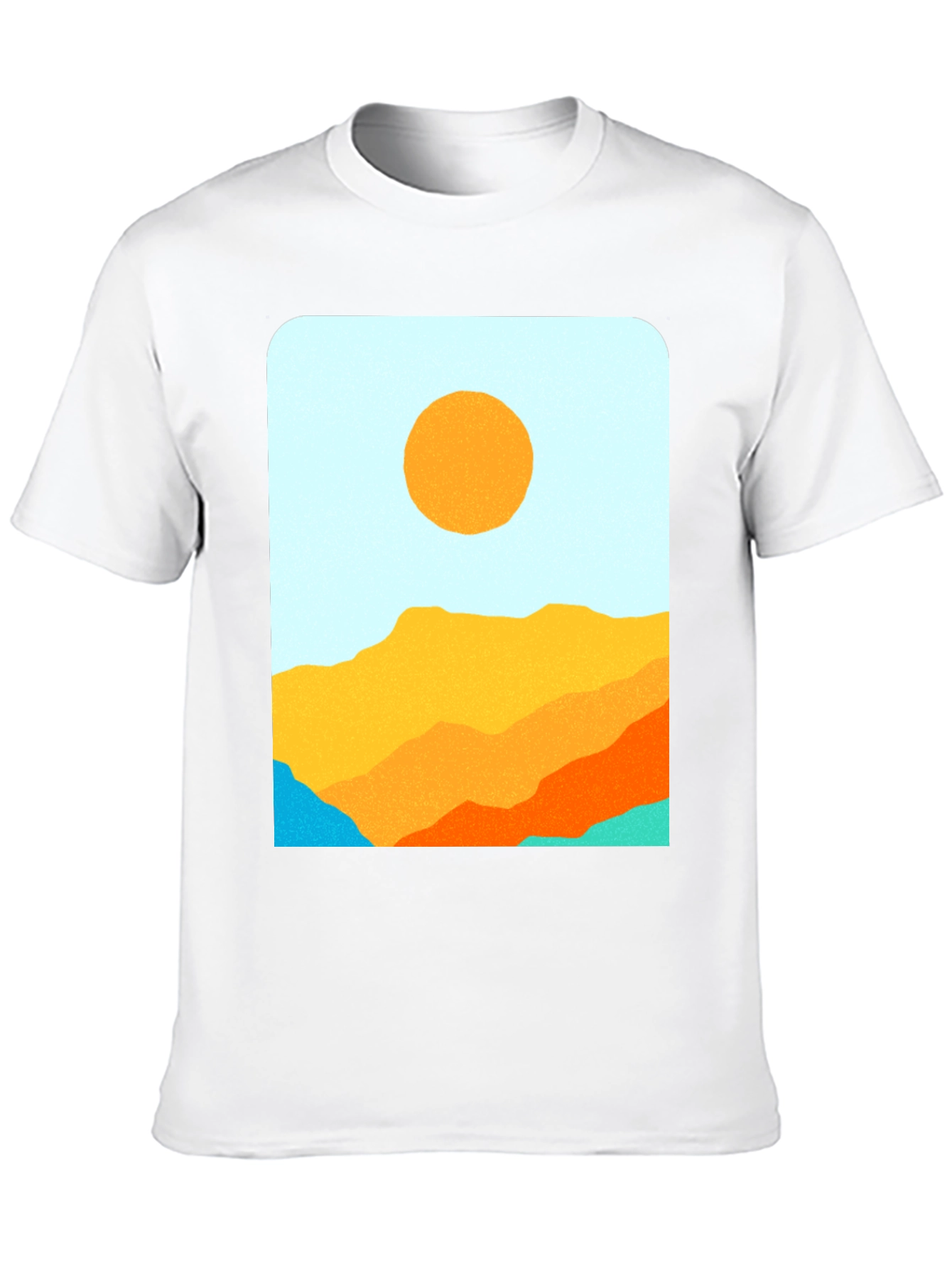 Retro Landscape Graphic Tee - Black Cotton Blend