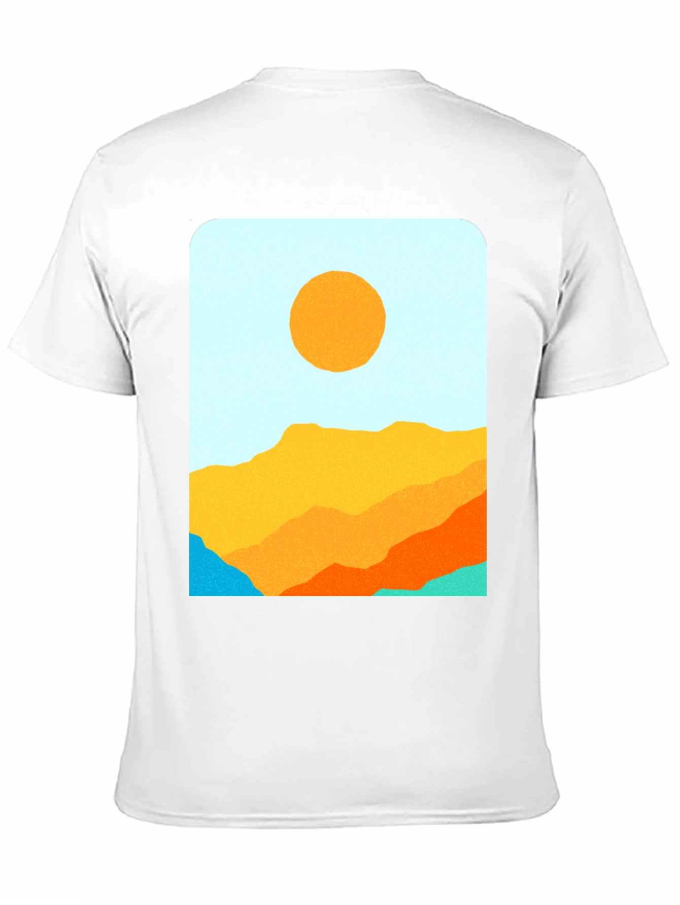 Retro Landscape Graphic Tee - Black Cotton Blend