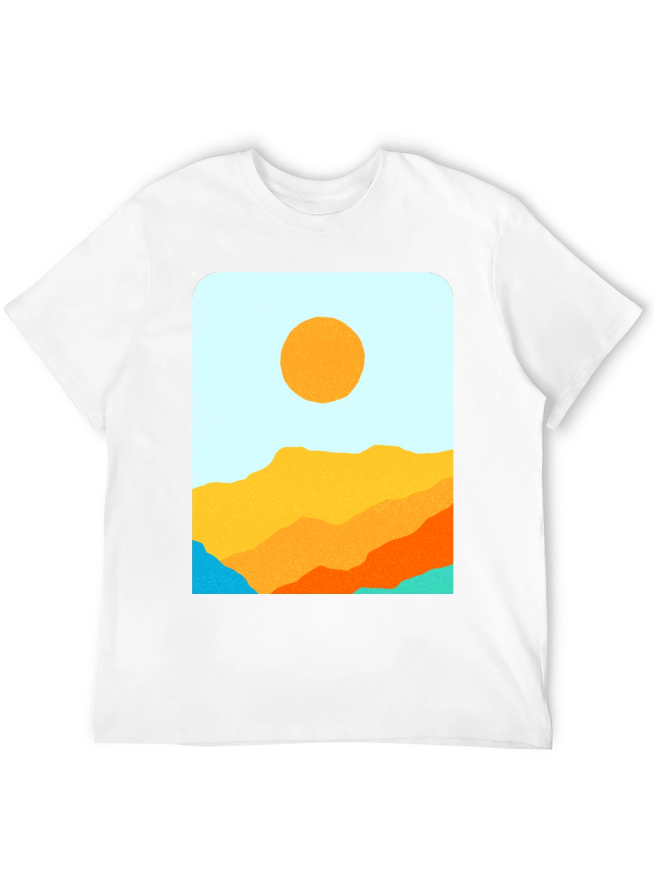 Retro Landscape Graphic Tee - Black Cotton Blend