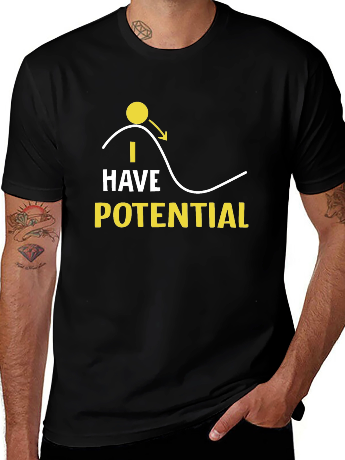 I Have Potential Black Graphic Tee