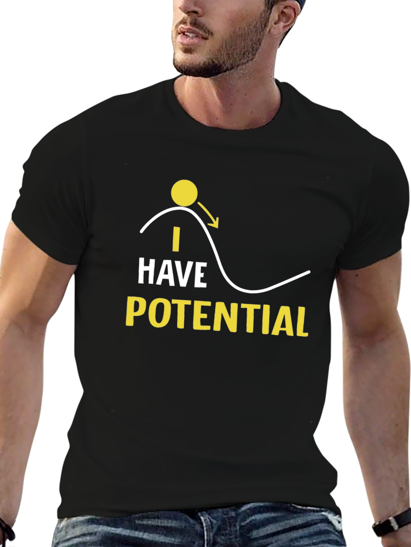 I Have Potential Black Graphic Tee