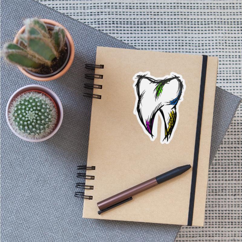 Tooth drawing, hand drawn. Dentist gift idea
