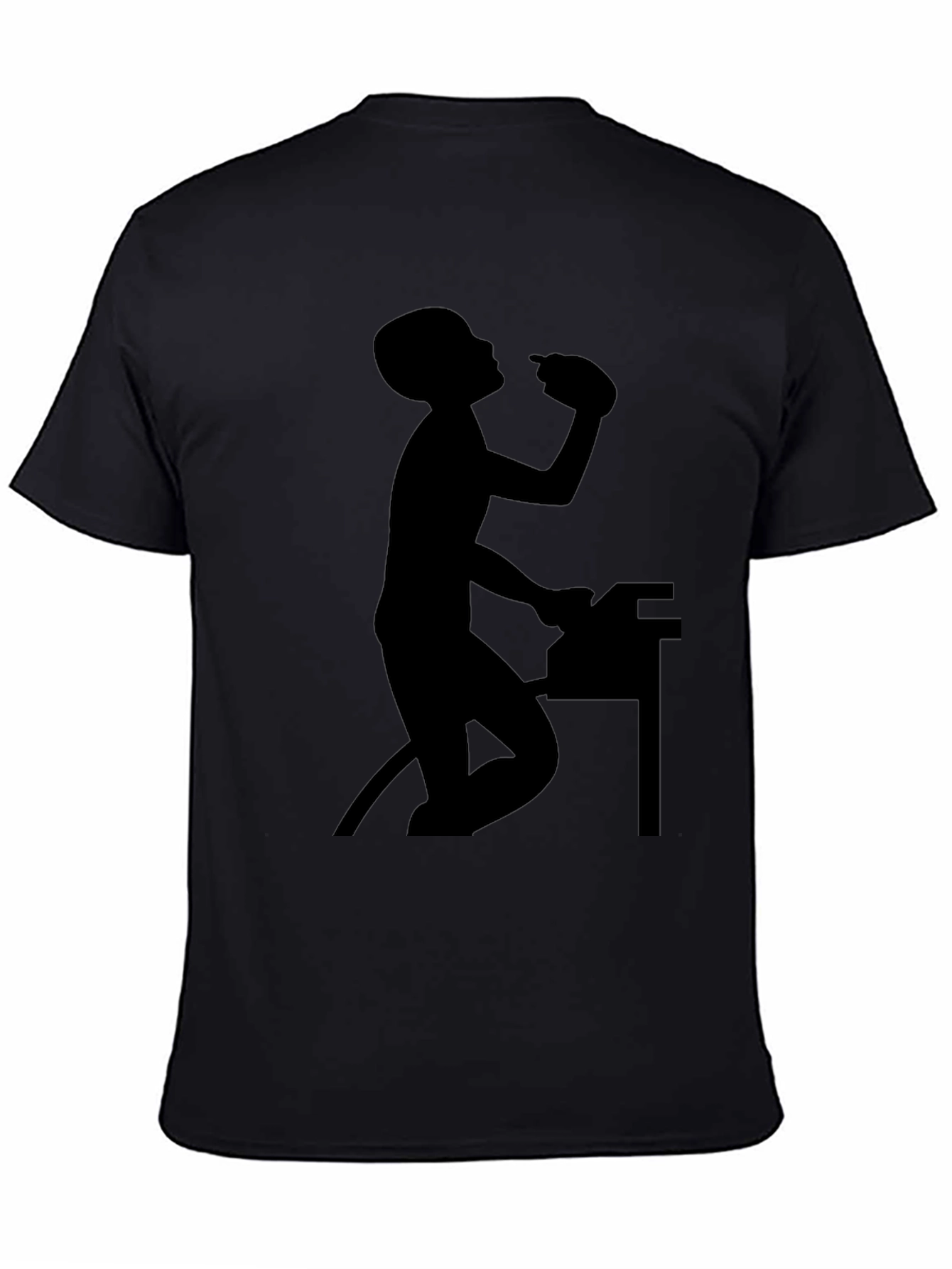 Funny Drinking Monkey Black T-Shirt